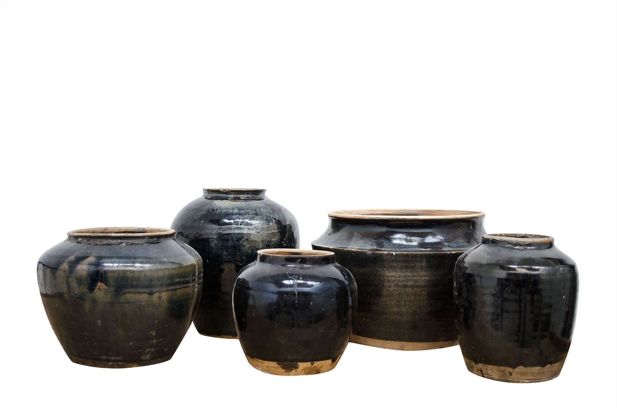 Antieke keramieken pot uit Shanxi met doorleefd oppervlak