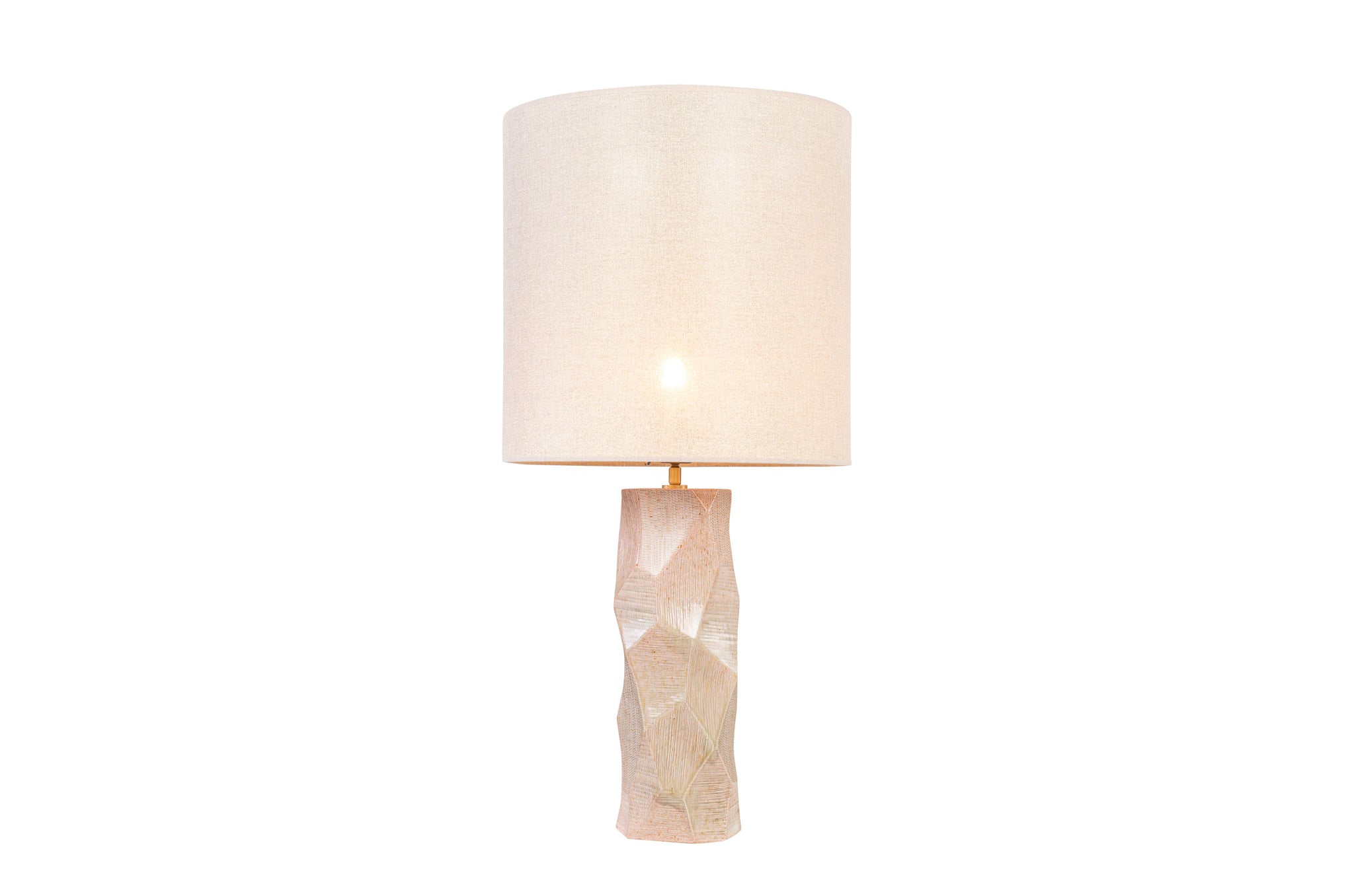 Design tafellamp van aardewerk met reactief glazuur en unieke afwerking