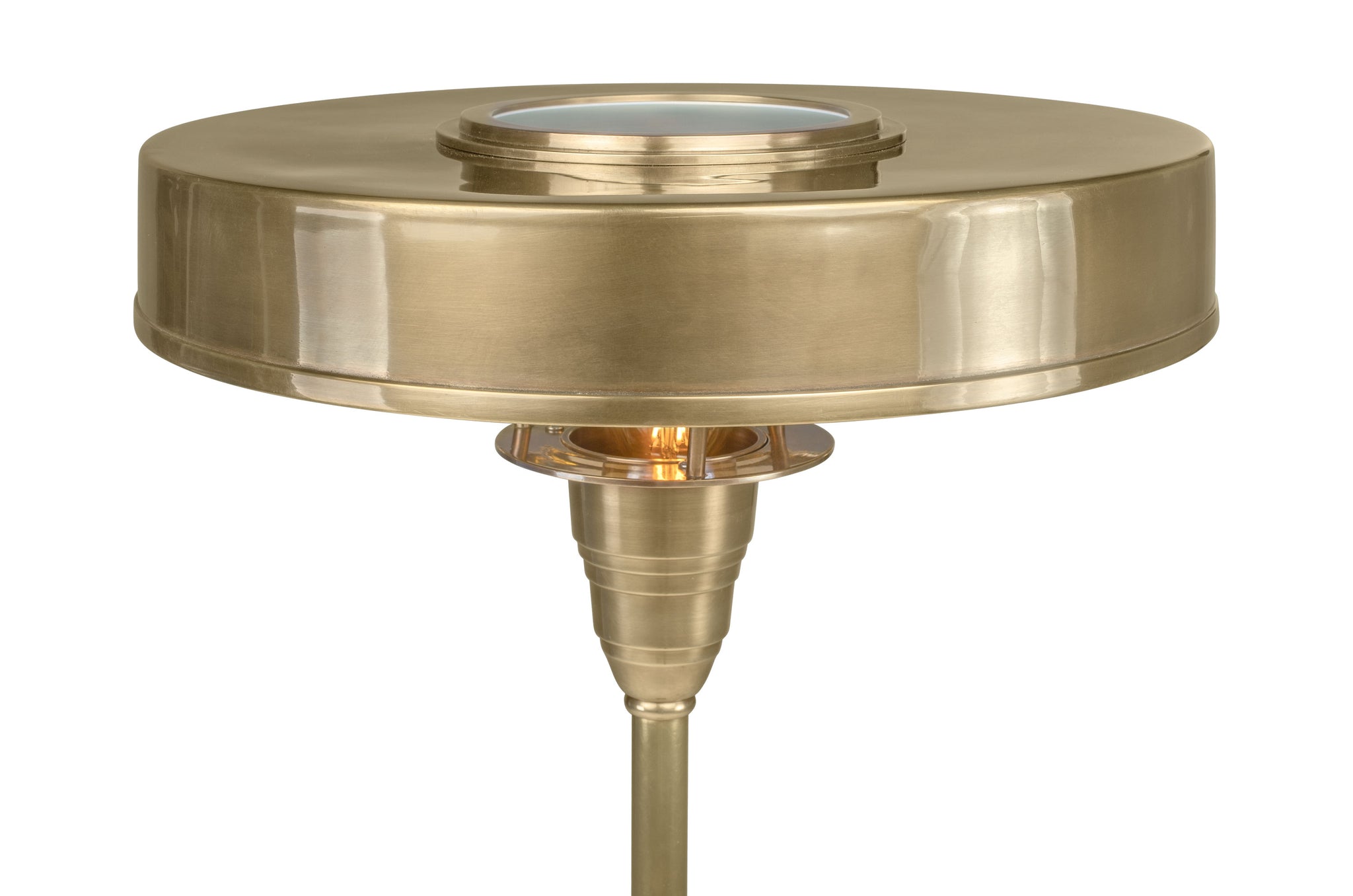 Slanke vloerlamp Auriol met antiek messing afwerking