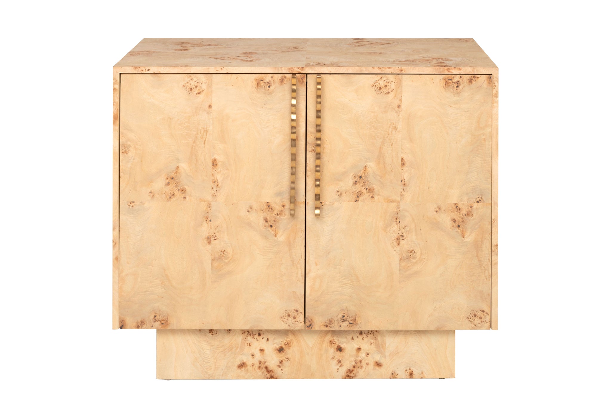 Dressoir Baka van Versmissen in natuurlijk Mappa Burl fineer met unieke houttekening.