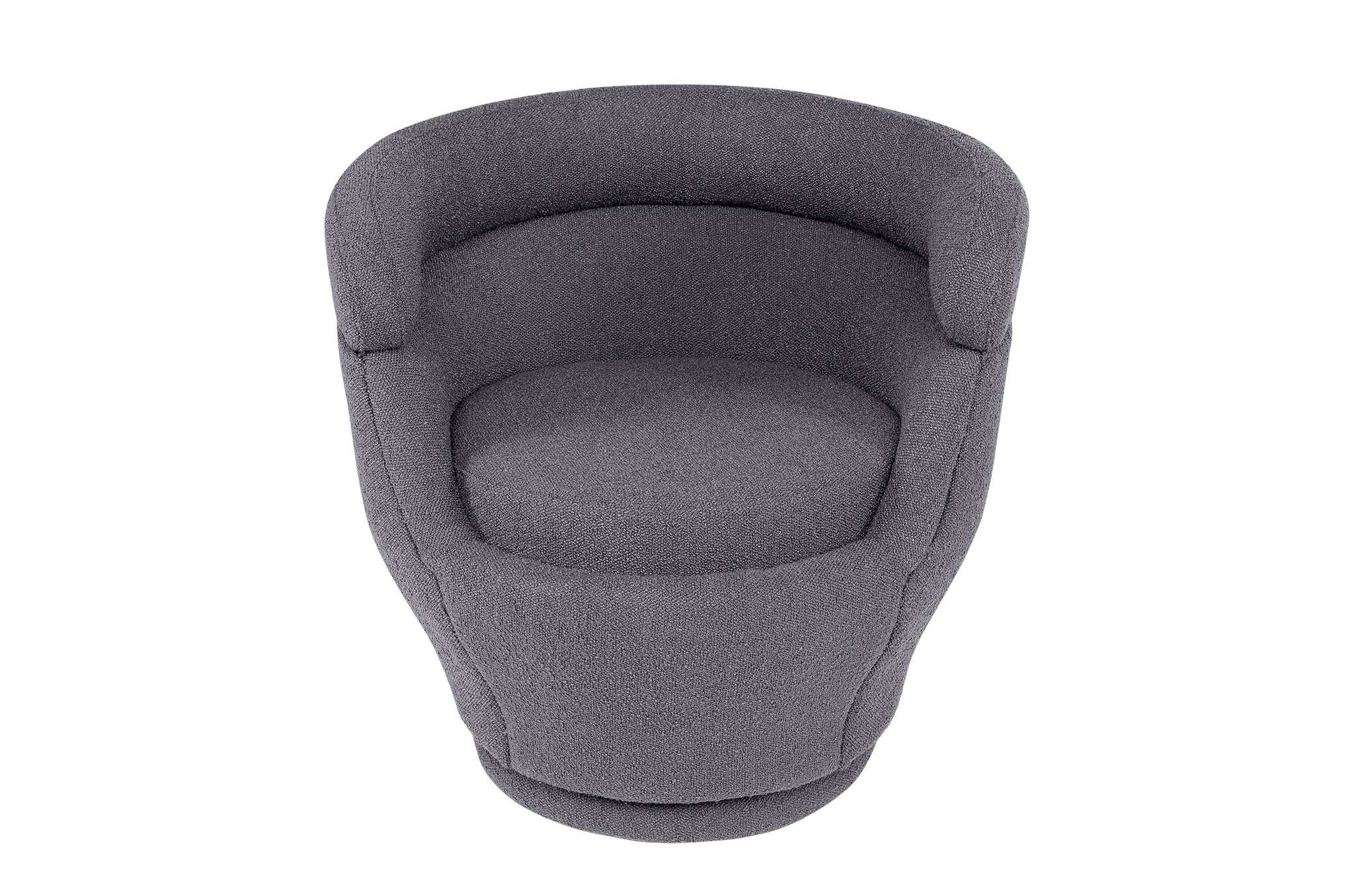 Grijze loungestoel Blakes in Odense-stof met auto-return swivel base