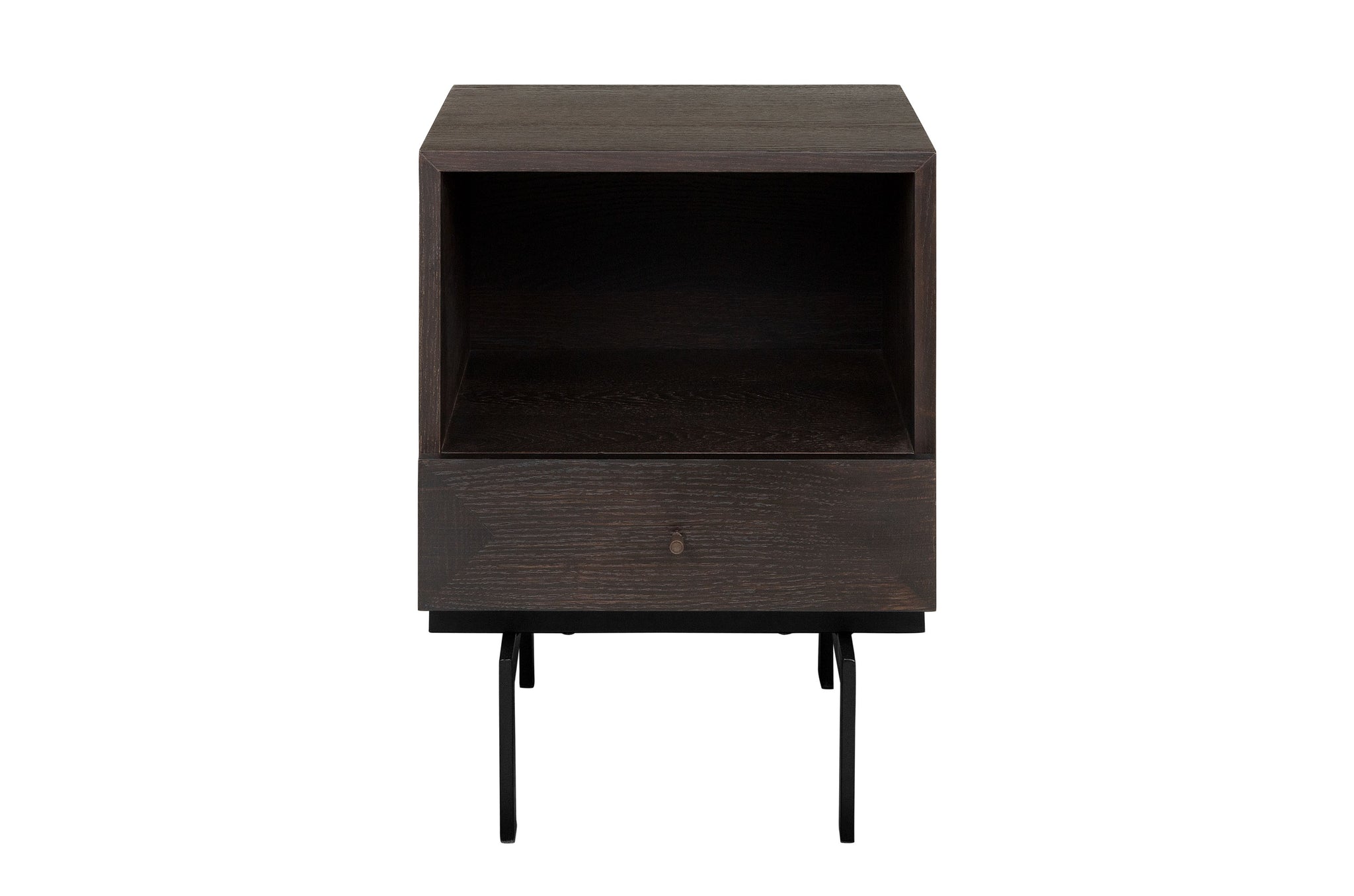 Design nachtkastje met lade en open vak in Roasted Coffee-afwerking