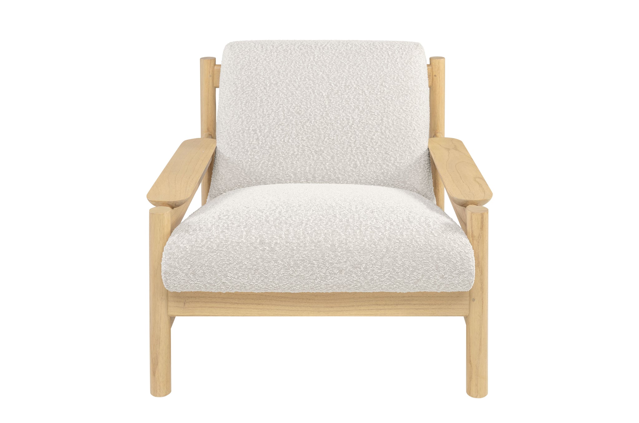 Fauteuil Casca in Soft Sand met mindihouten frame