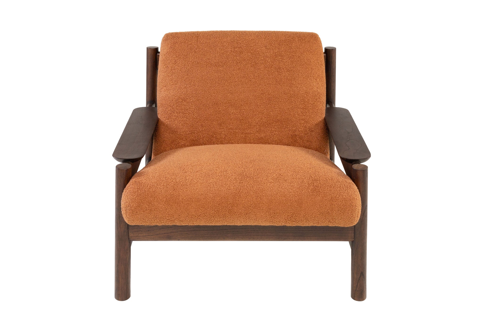 Fauteuil Casca in Burnt Terra met mindihouten frame
