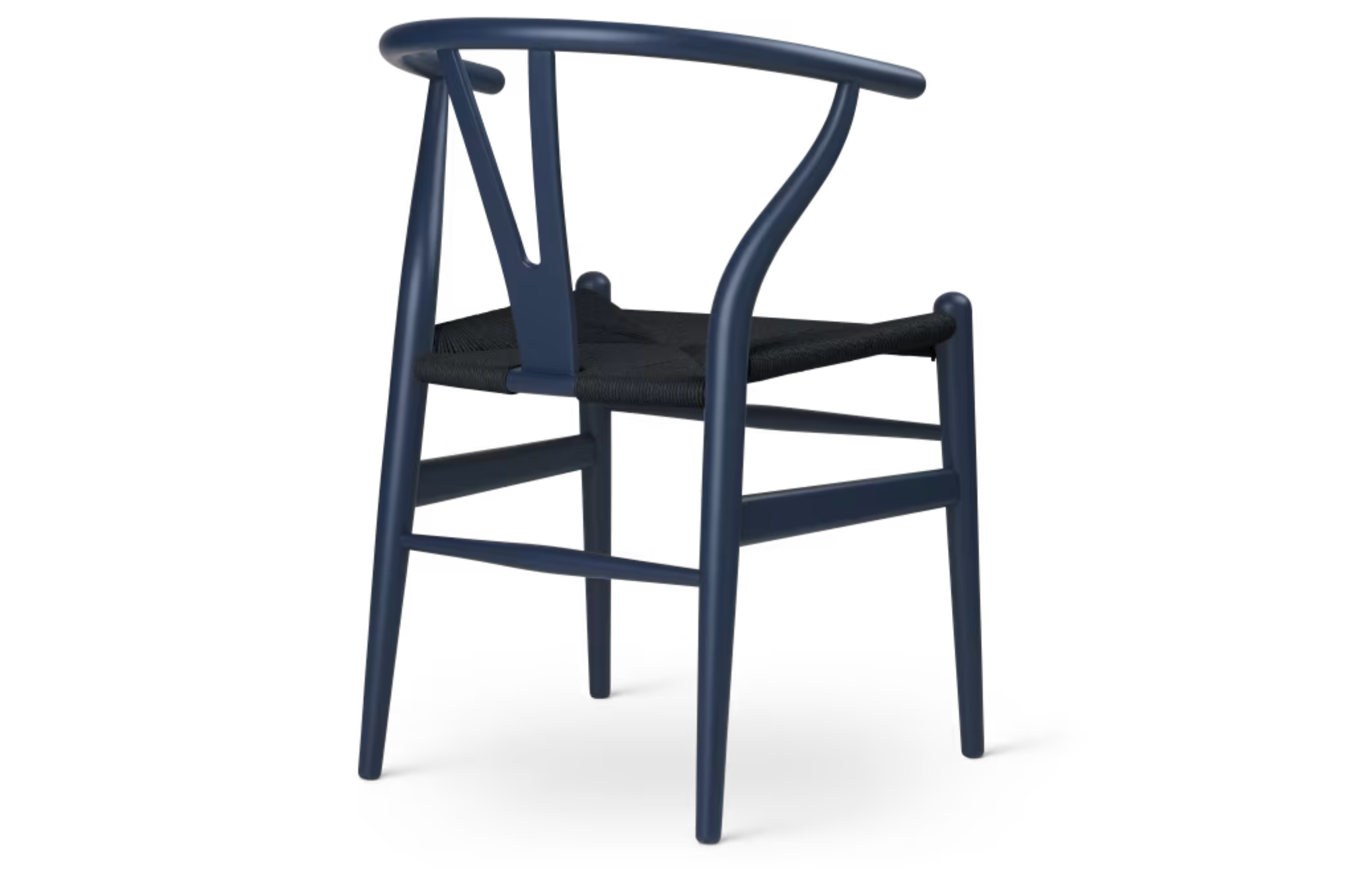 CH24 Wishbone stoel in Soft Blue met zwart papercord