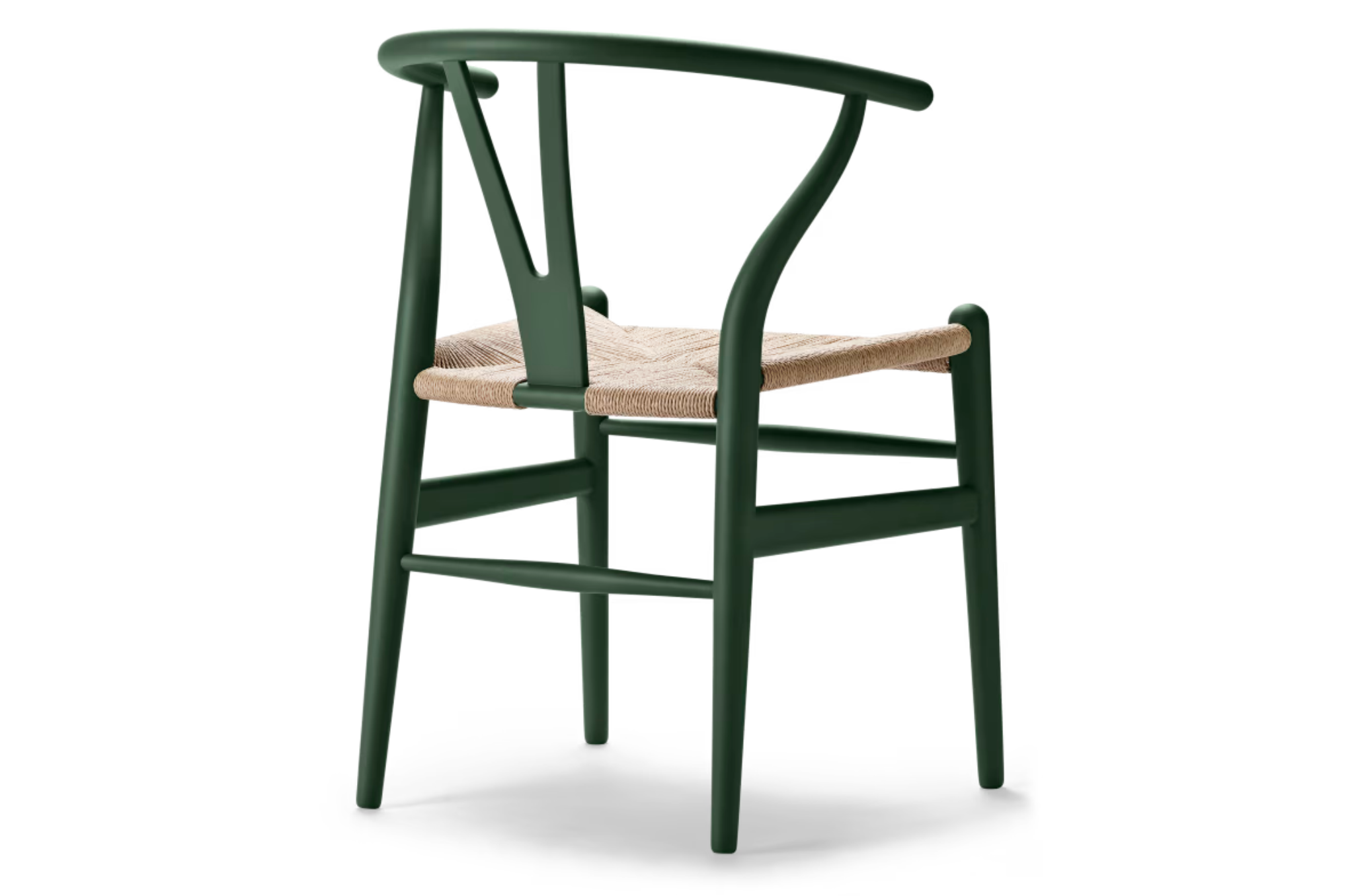 Achteraanzicht van CH24 Wishbone stoel met karakteristieke Y-rug