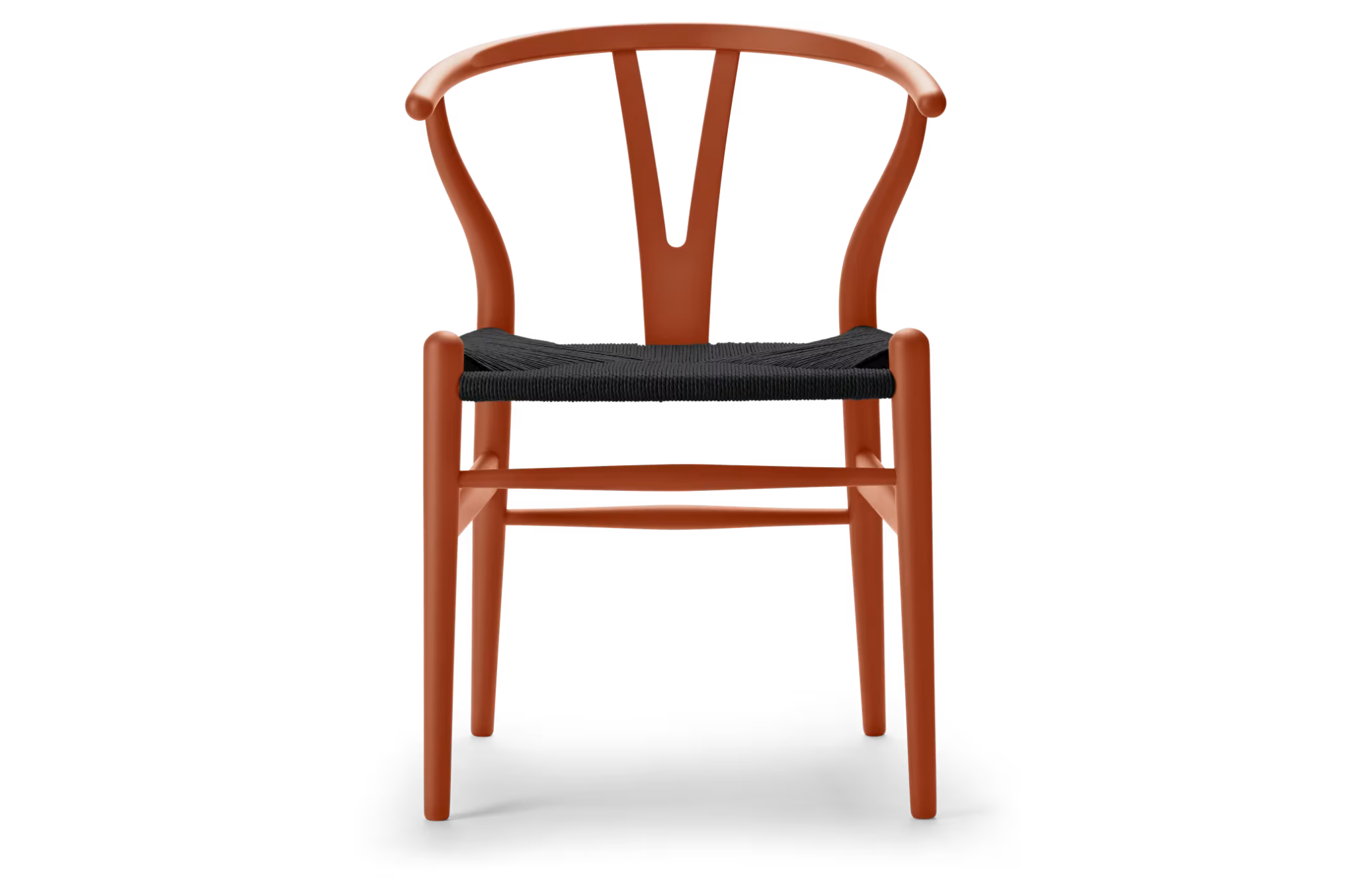 Iconische Deense designstoel CH24 in Soft Orange Red