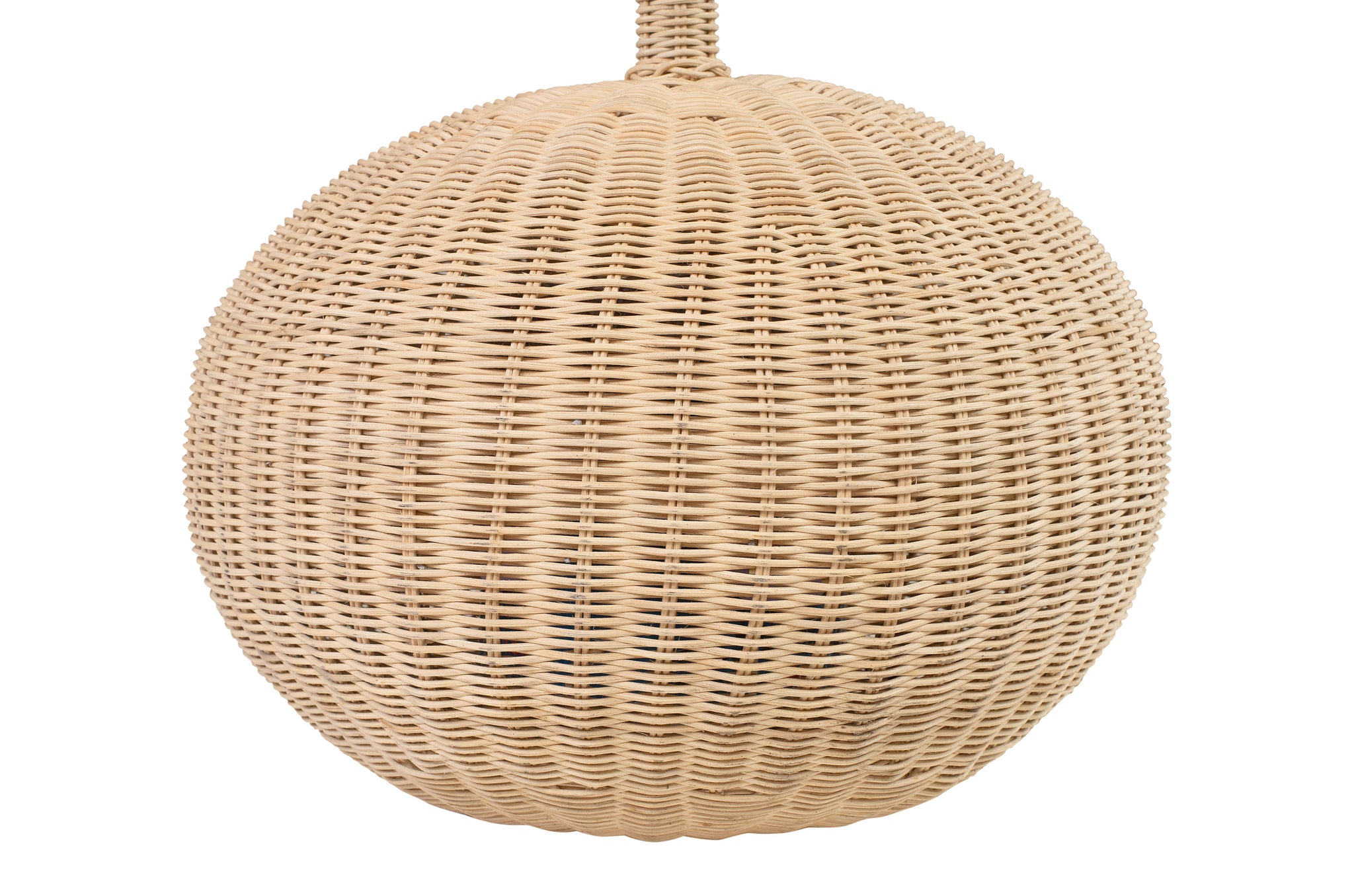 Detail van gevlochten rotan vloerlamp Chup