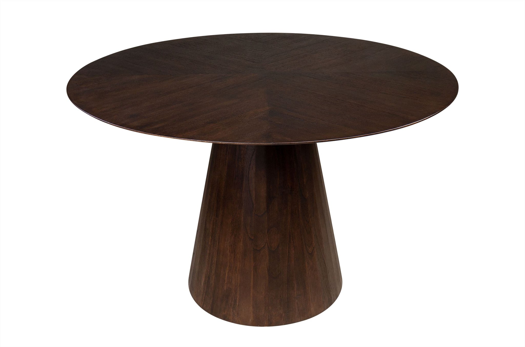 Eettafel met centrale kolompoot in Roasted Coffee afwerking