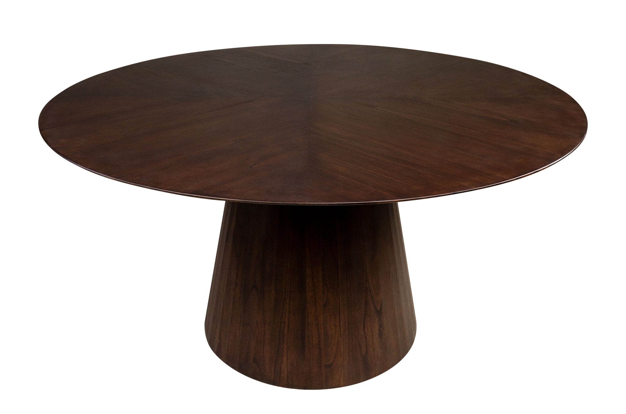 Detail van ronde eettafel Congo Ø150 van hout