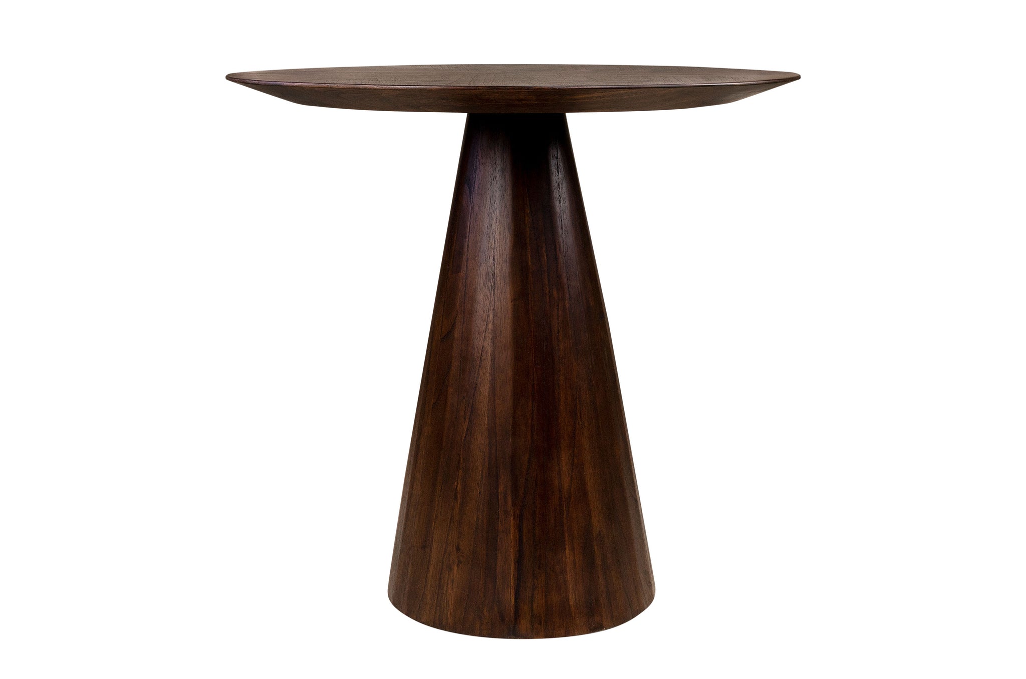 Compacte eettafel met kolompoot in Roasted Coffee afwerking