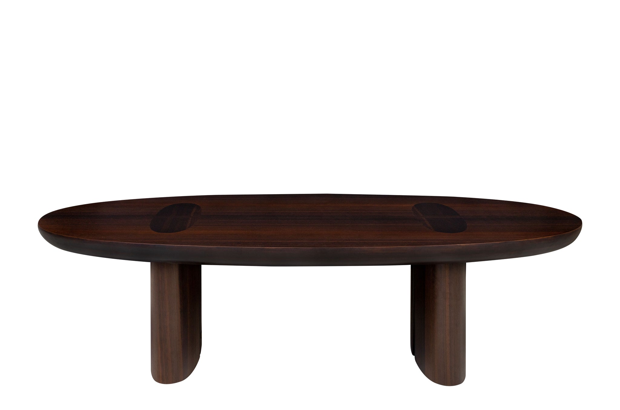 Grote ovale salontafel Durban Large in smoked eucalyptus fineer