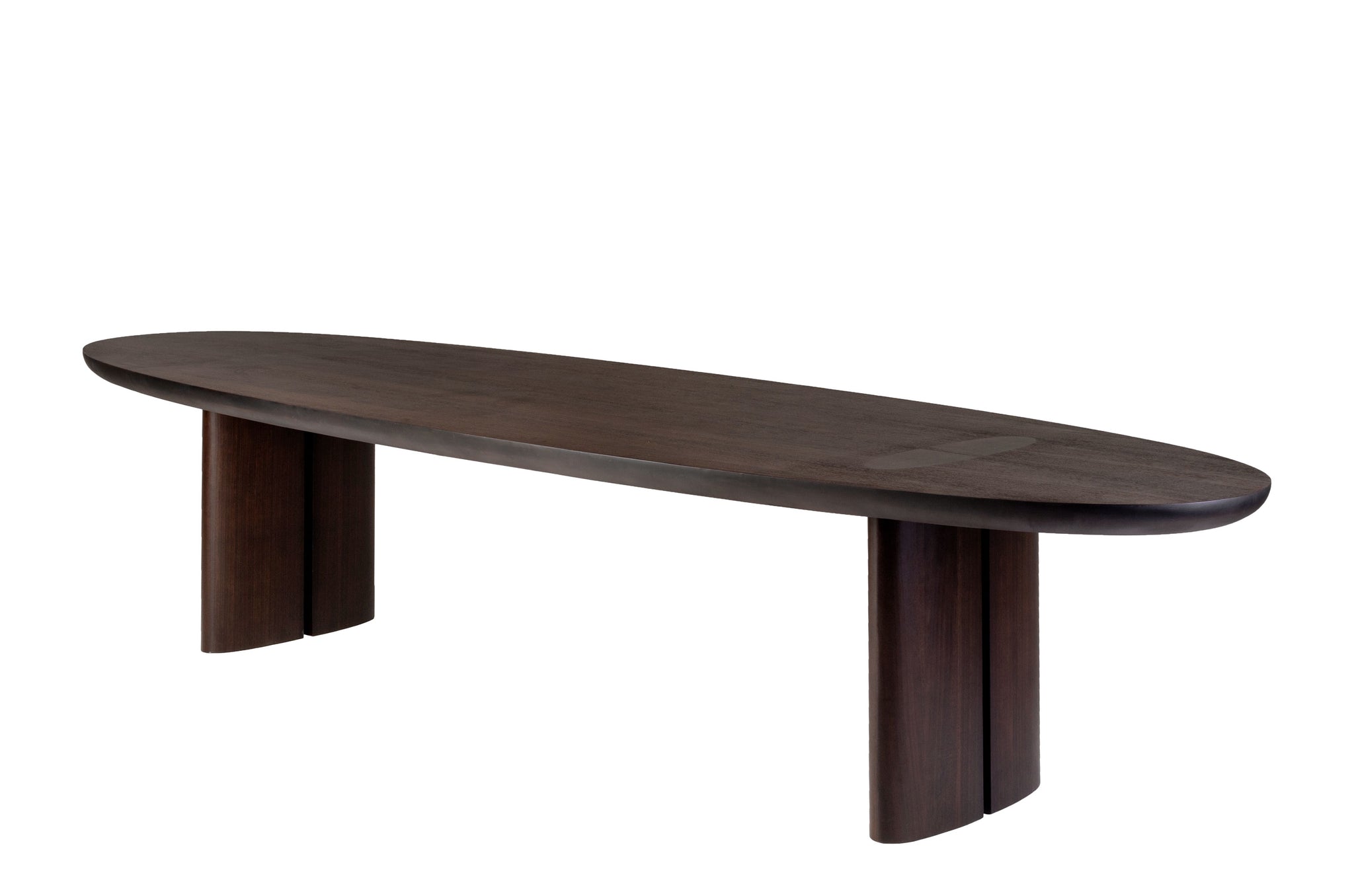 Ovale eettafel Durban 350 cm van Versmissen in smoked eucalyptus