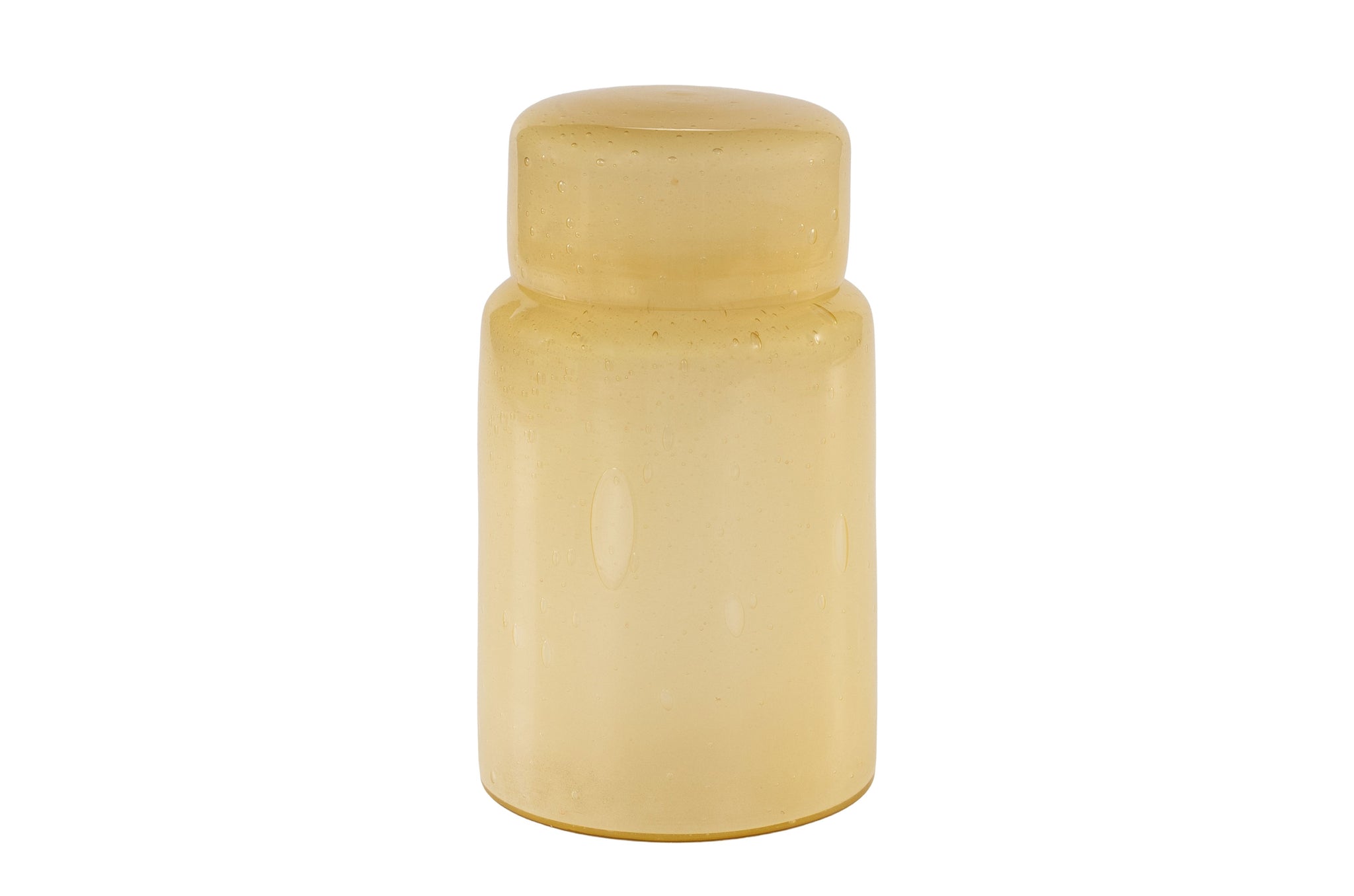 Handgemaakte decoratieve pot van massief gekleurd glas