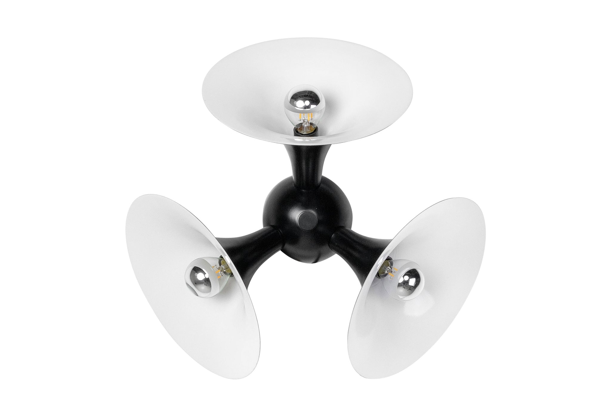 Wandlamp met drie vaste zwart-witte kappen – Versmissen Jazz