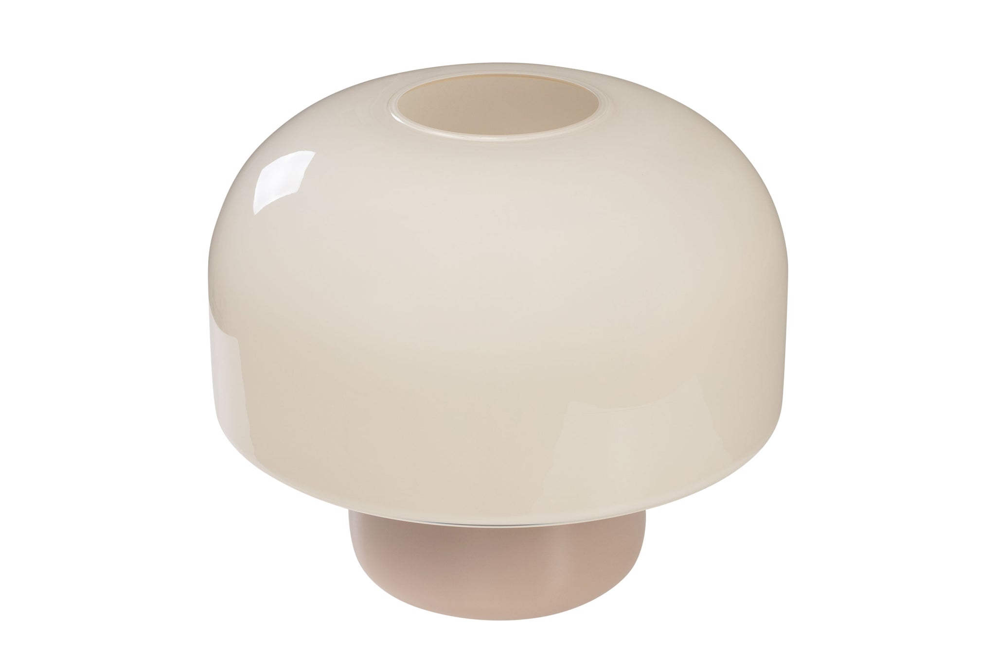 Detail van glazen tafellamp Kasumi Wide met afgeronde vorm en zachte tinten