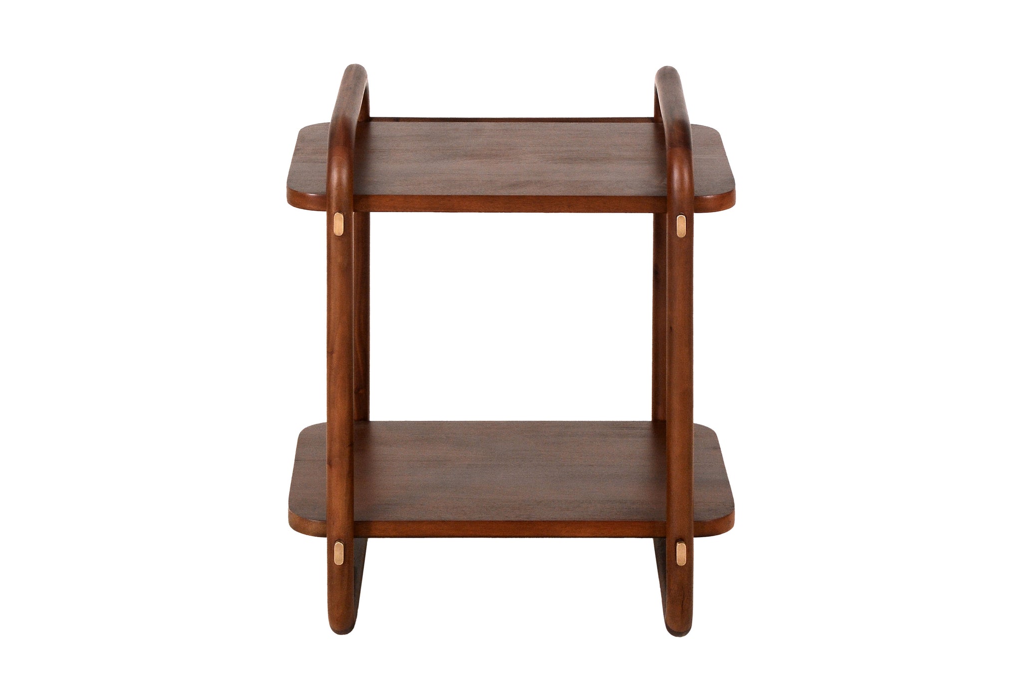 Design bijzettafel in warm bruin mahoniehout – Khami collectie.