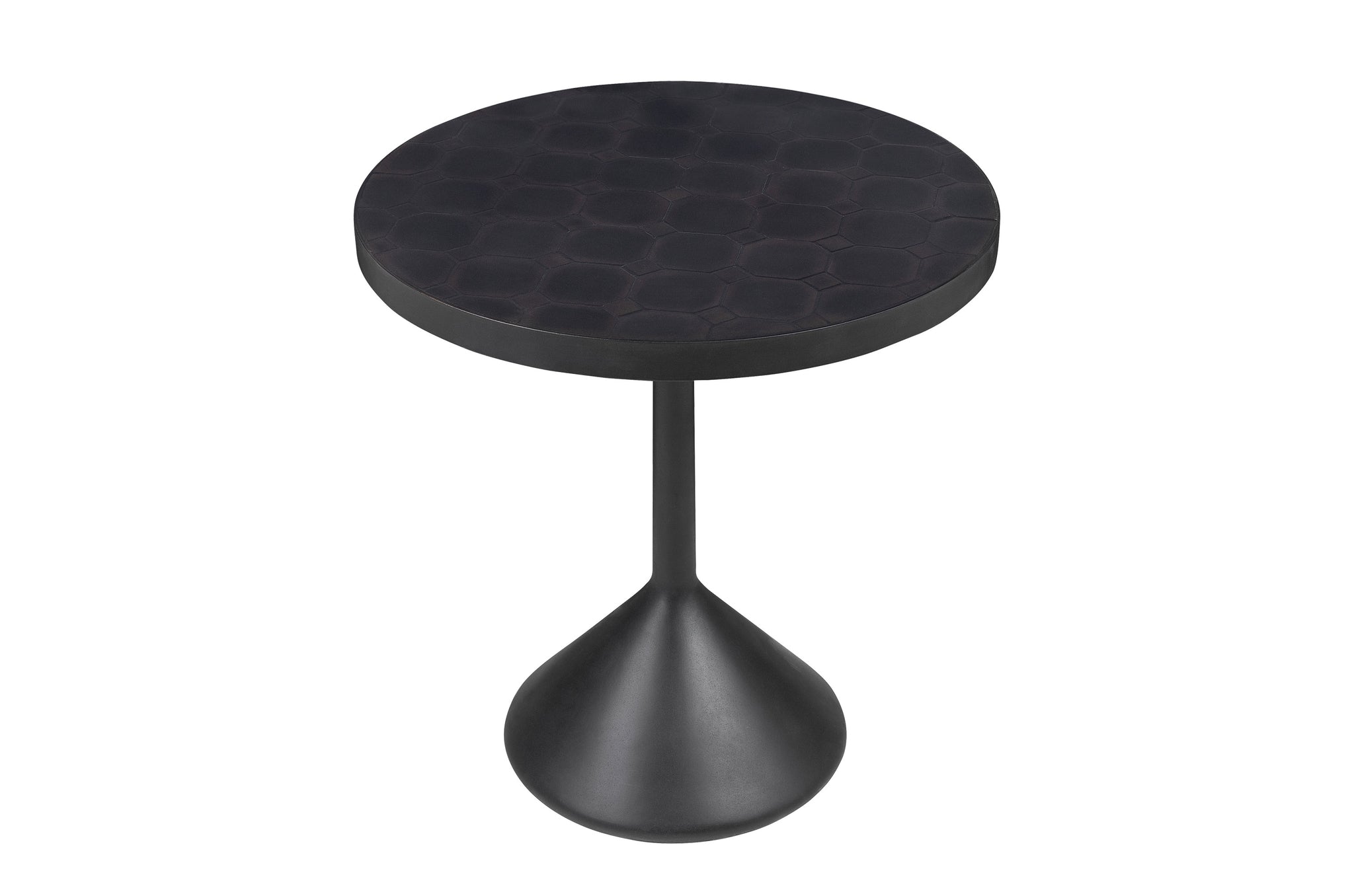 Bijzettafel Octo met zwart keramiek blad en betonvoet