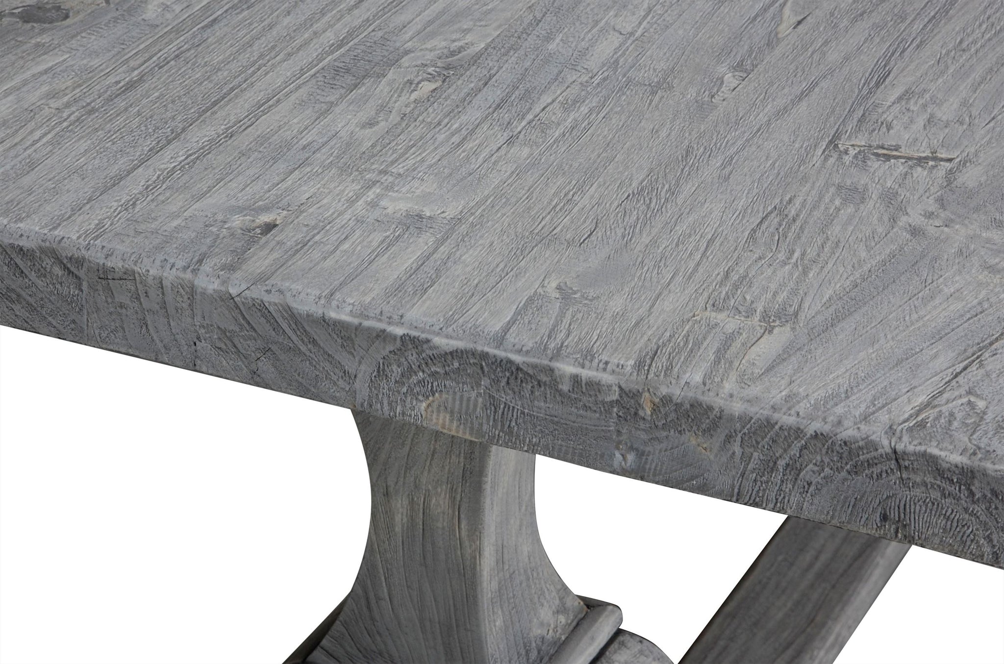 Lange houten kloostertafel met kolompoten, 330 cm