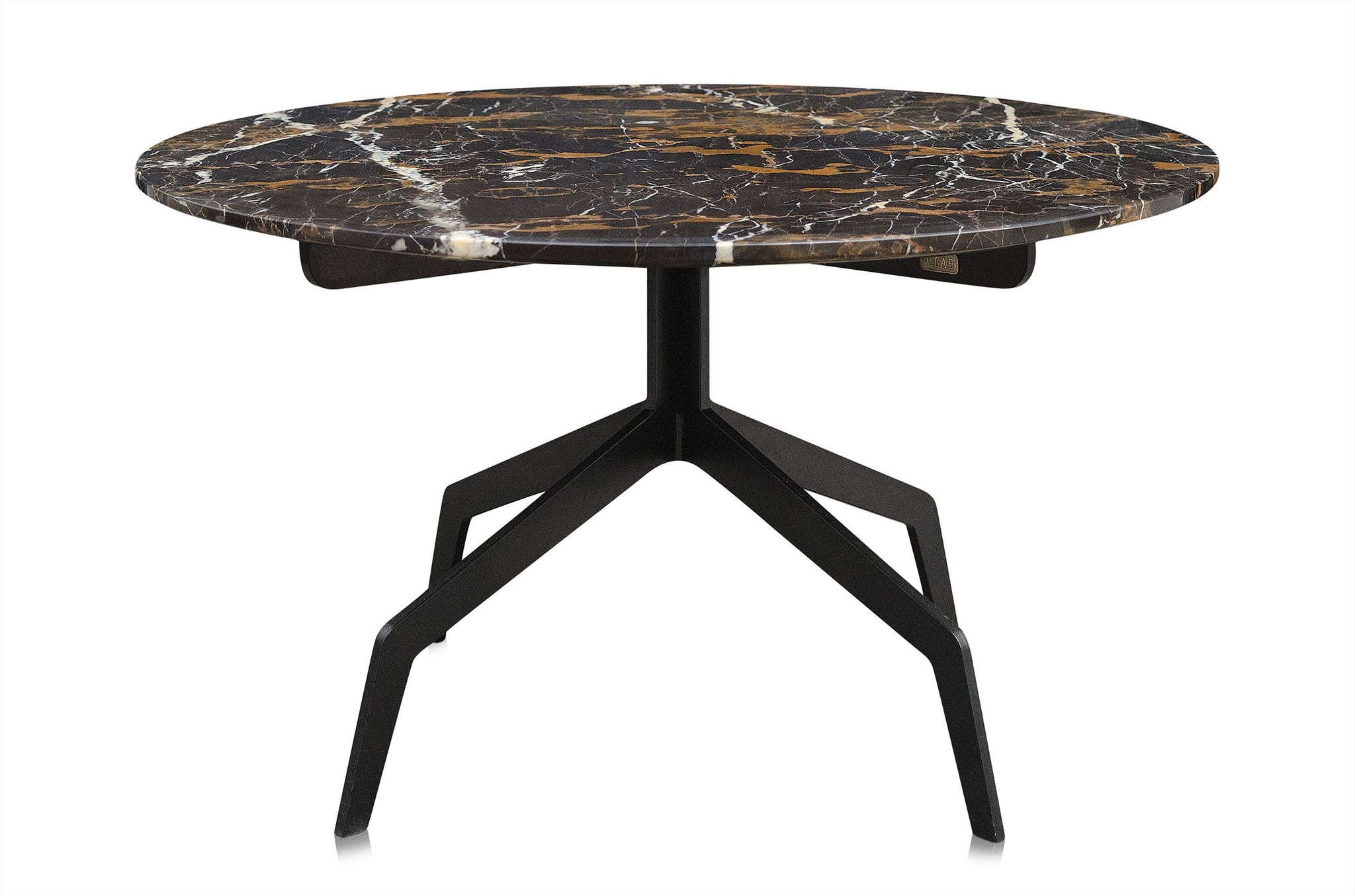 Ovale design salontafel met donker marmer