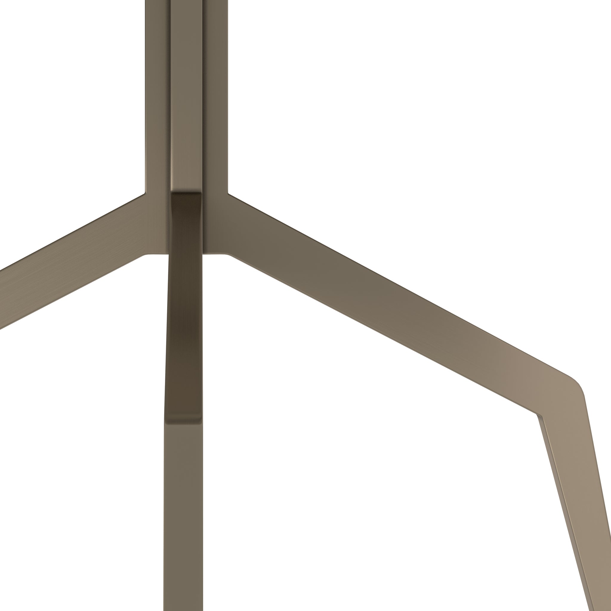 Design eettafel van Versmissen met natuurstenen blad en warme metalen basis