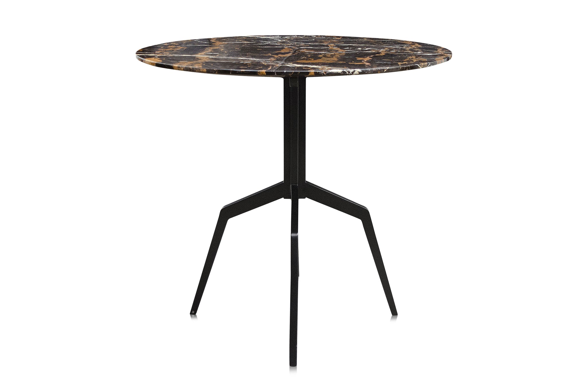 Design eettafel met donker marmer en zwart metalen poten – Razor Small