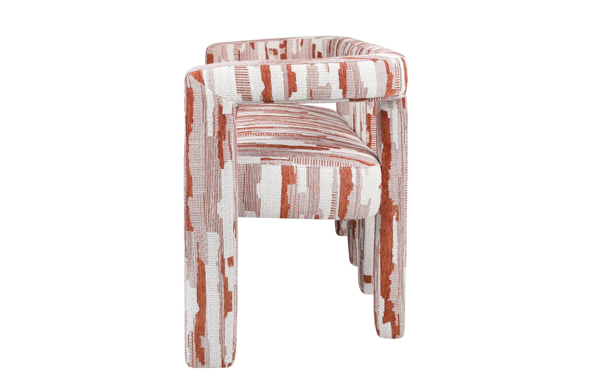 Madison eetkamerbank in warme Scape Terra-bekleding met modern organisch ontwerp