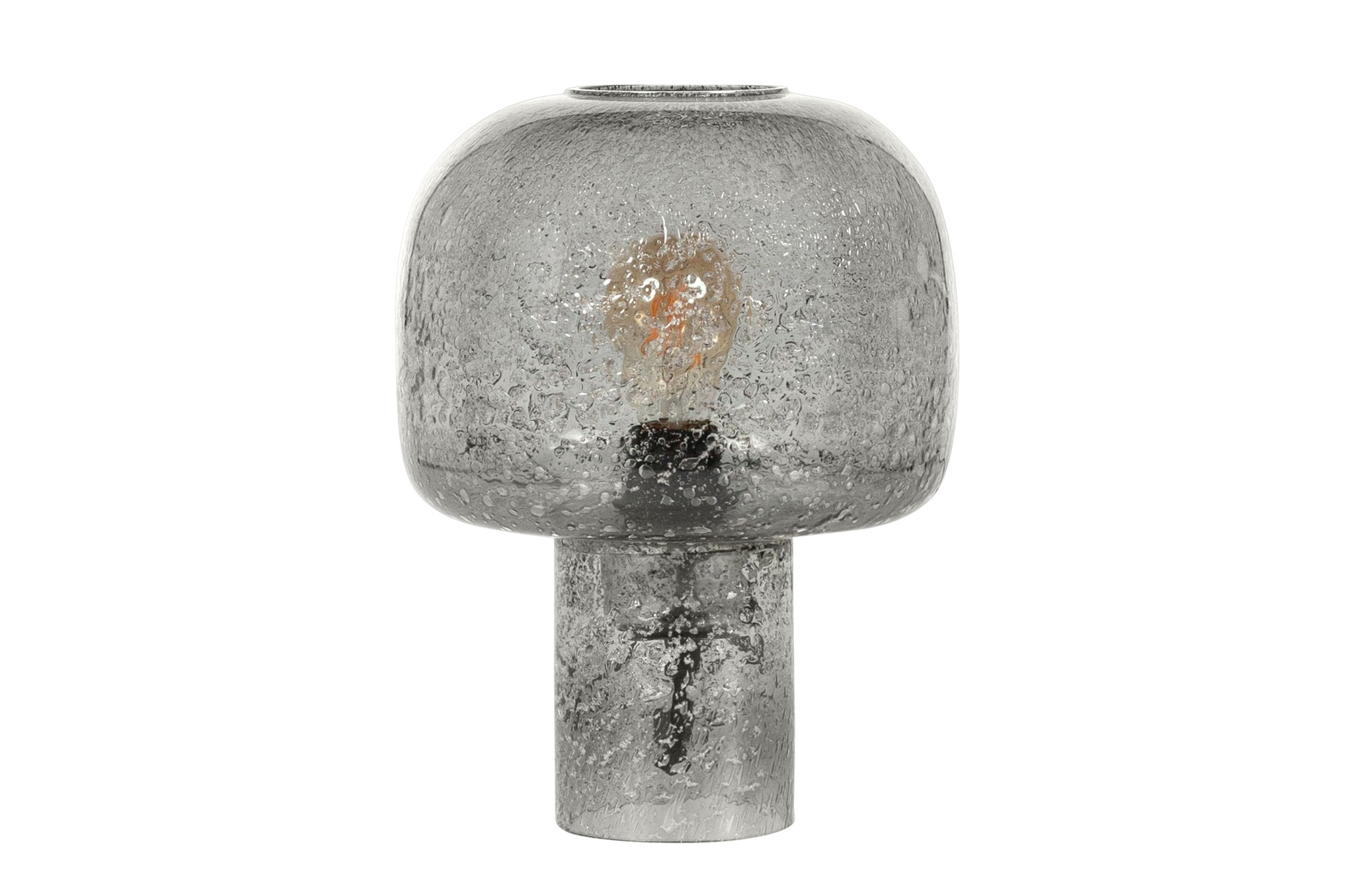 Tafellamp Mushroom Smoked Grey van Versmissen in mondgeblazen vulkanisch glas