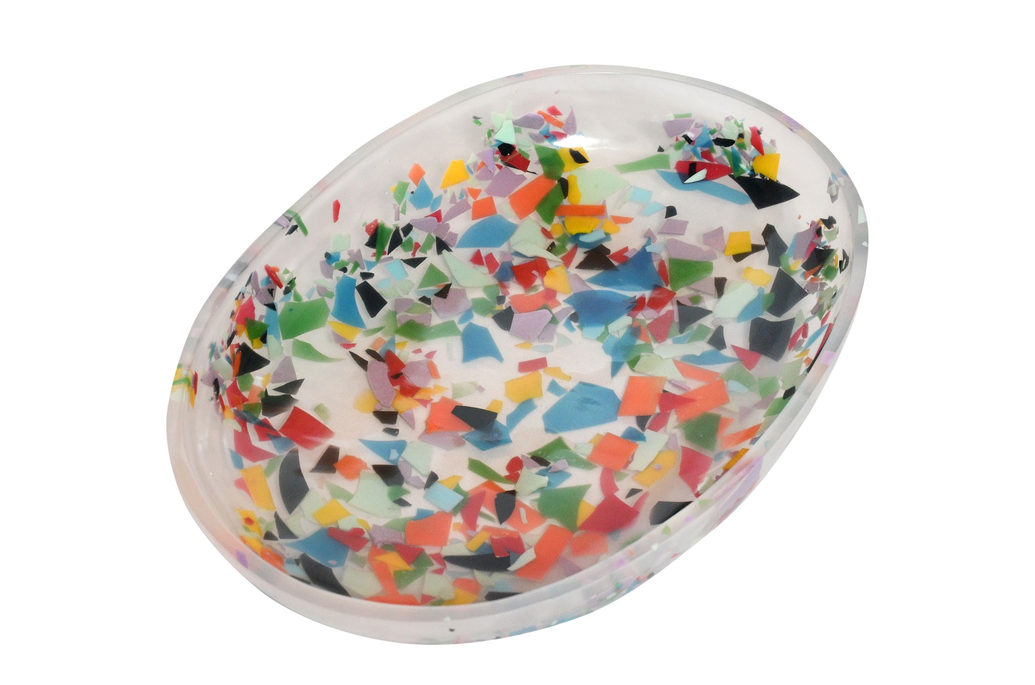 Decoratieve resin schaal Small met speels confettieffect.