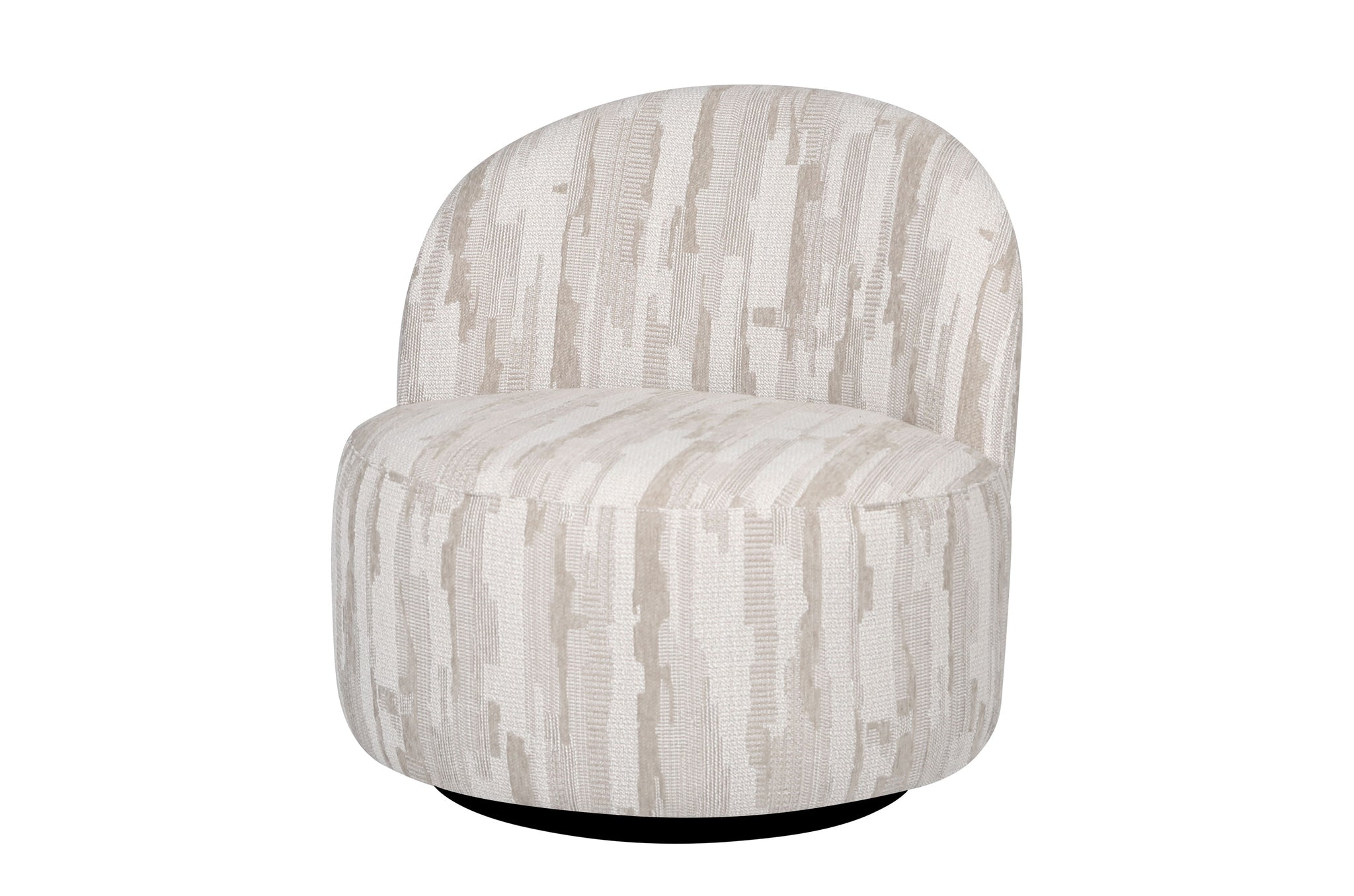Beige stoffen loungestoel met swivel- en rockingmechanisme