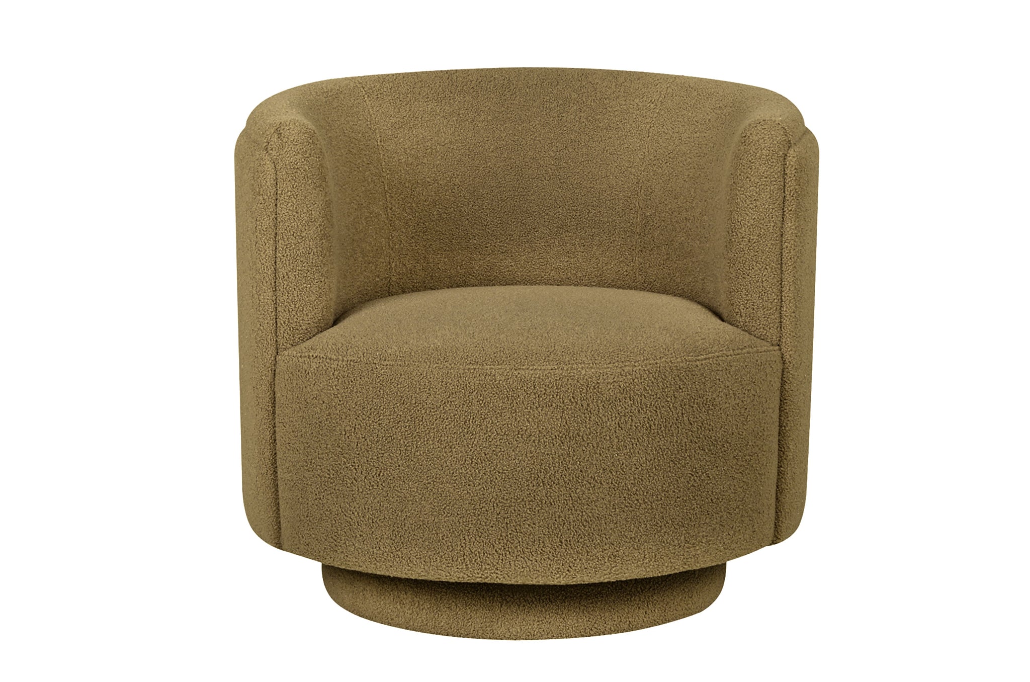 Fauteuil Savoy Swivel in groene Knot Forest-stof met ronde vormen