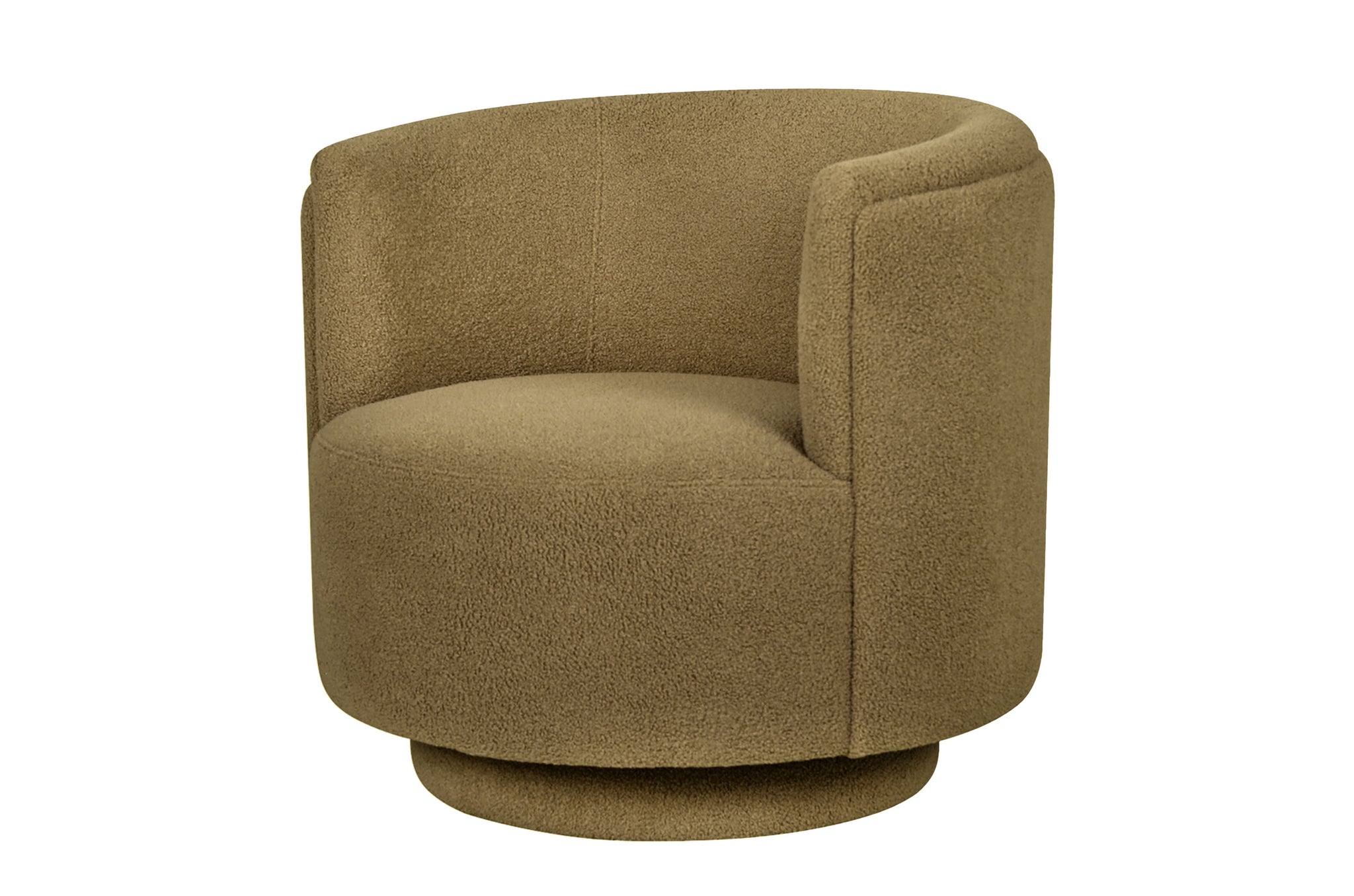 Moderne draaifauteuil in mosgroene bekleding met auto-return functie