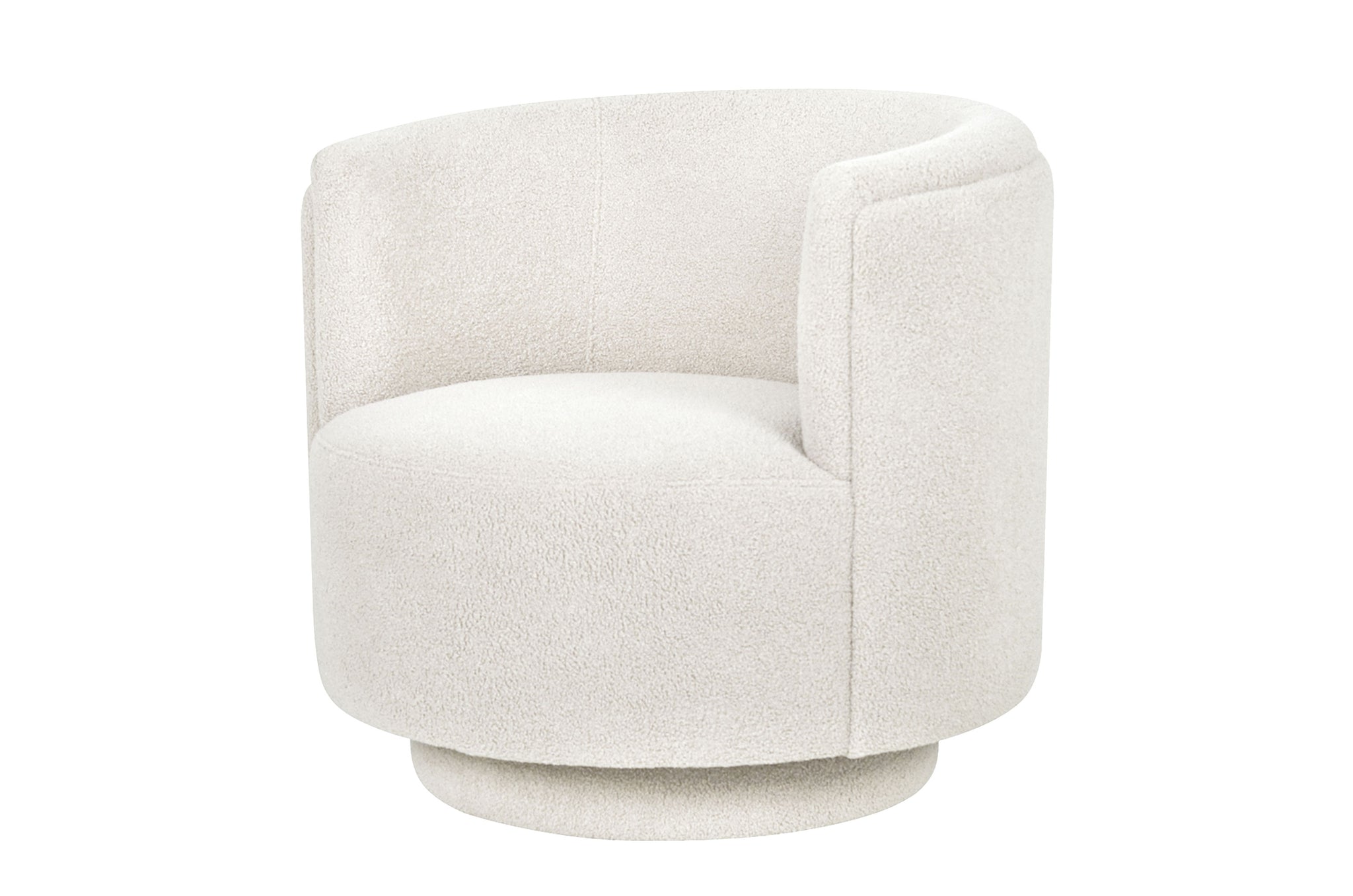 Fauteuil Savoy Swivel in zandkleurige Knot Sand-stof met ronde vormen