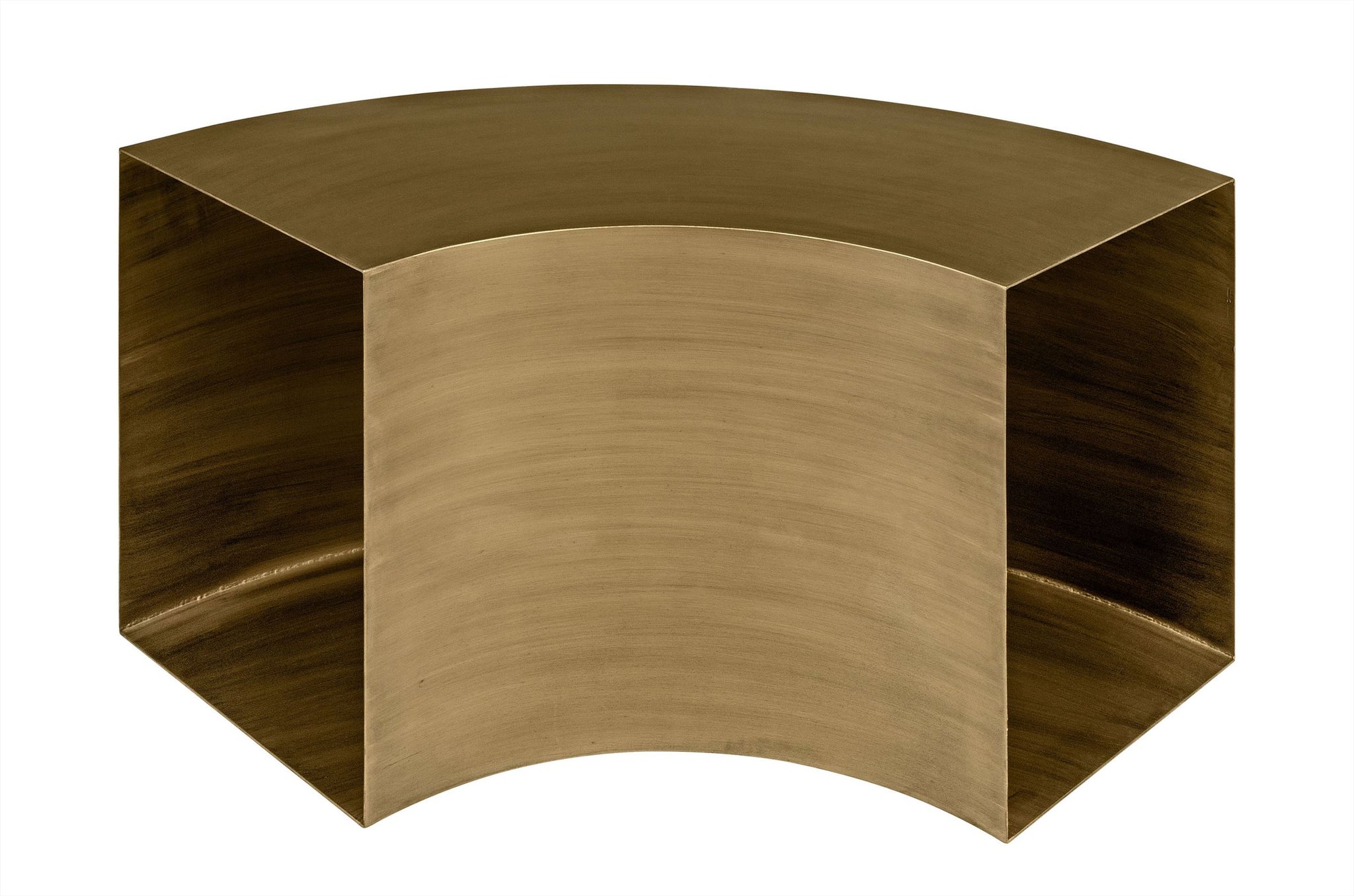 Luxe metalen bijzettafel in warme bronstint.