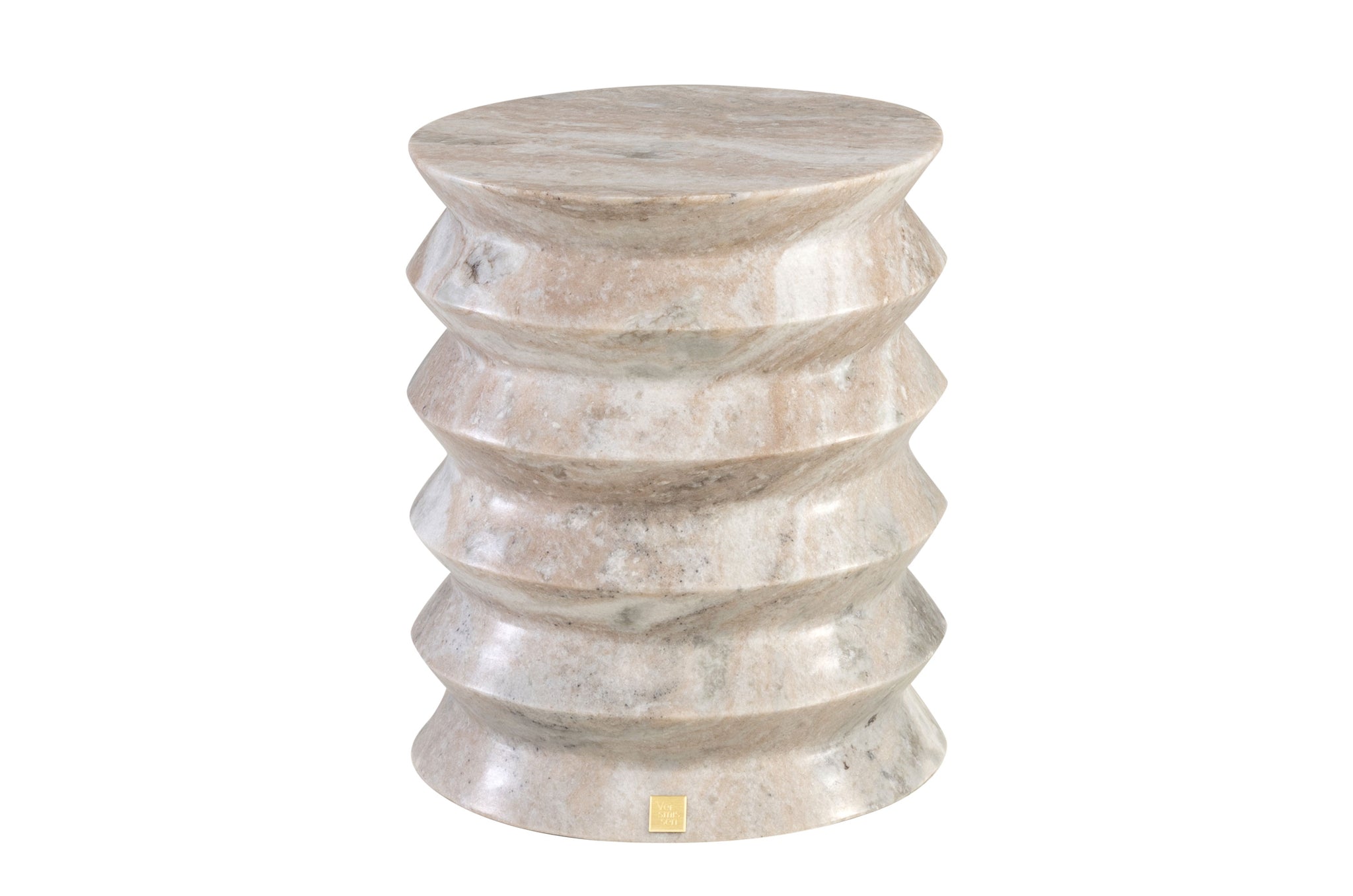 Sculpturale marmeren Bando bijzettafel met satijn gepolijste afwerking