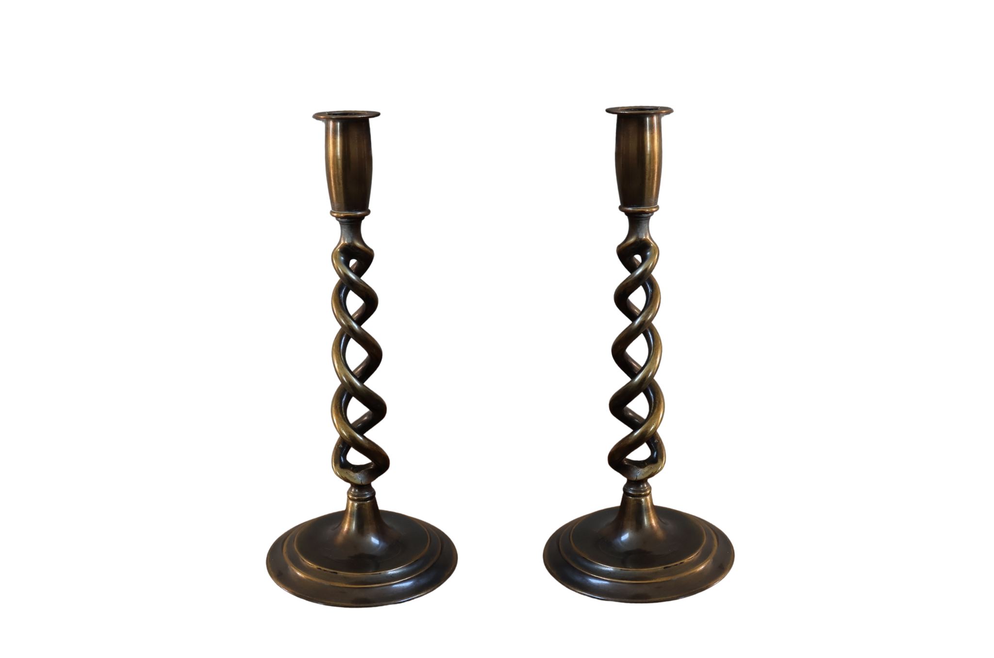 Peerage England messing kandelaars met klassieke barley twist