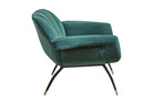 Comfortabele fauteuil Abbey in green velvet met slanke poten
