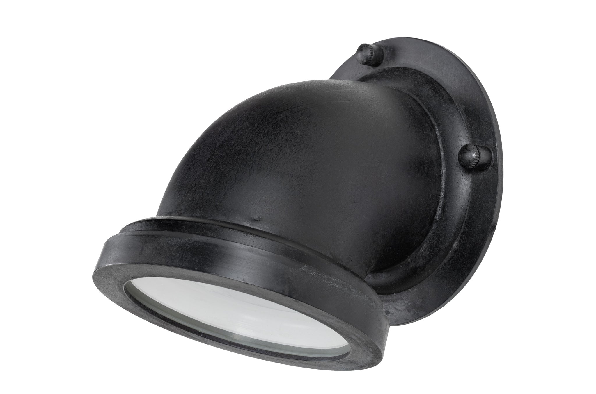 Zwarte wandlamp Auckland met robuuste uitstraling en diffuus licht