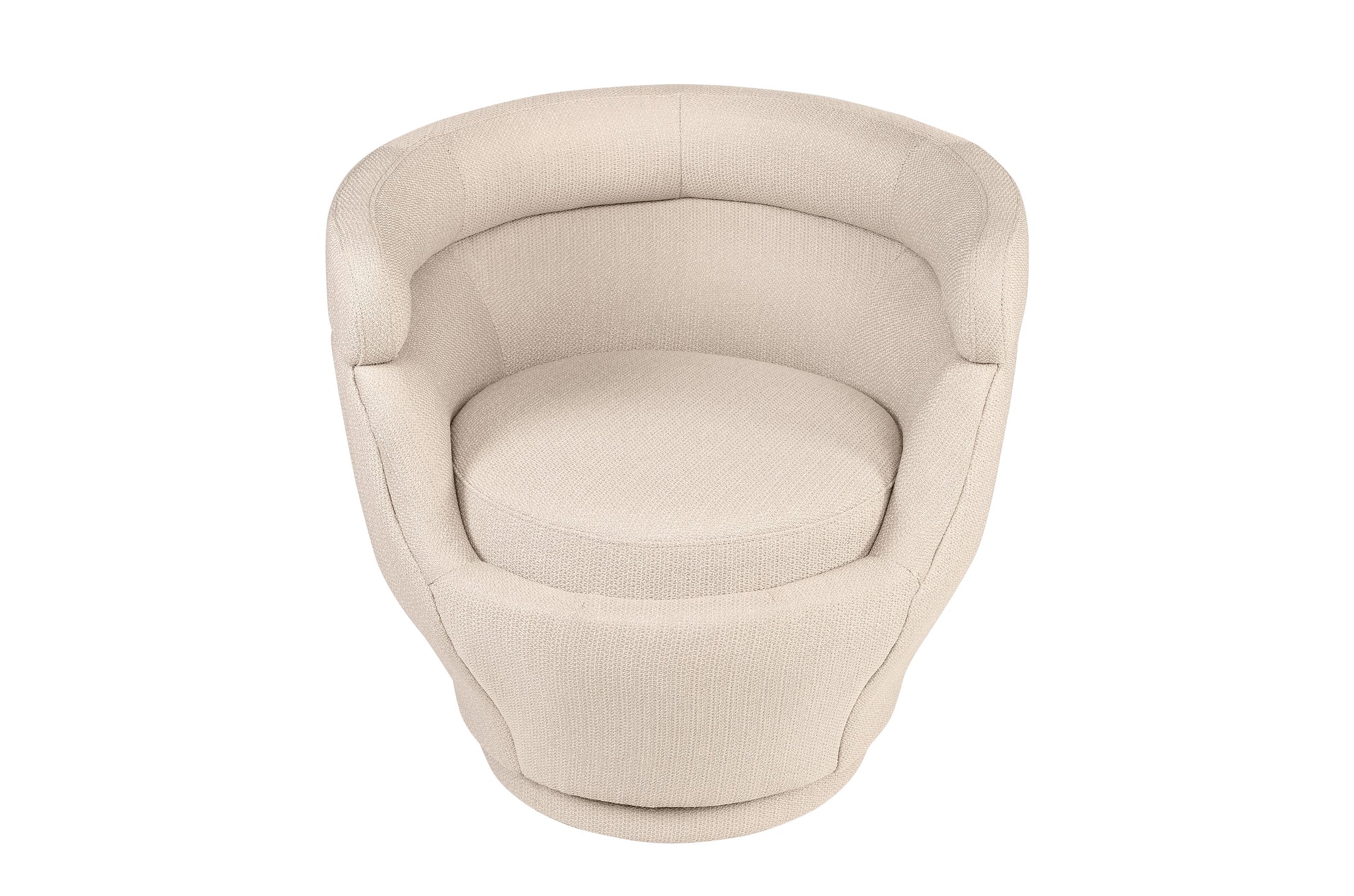Crème loungestoel Blakes met auto-return swivel base en structuurstof