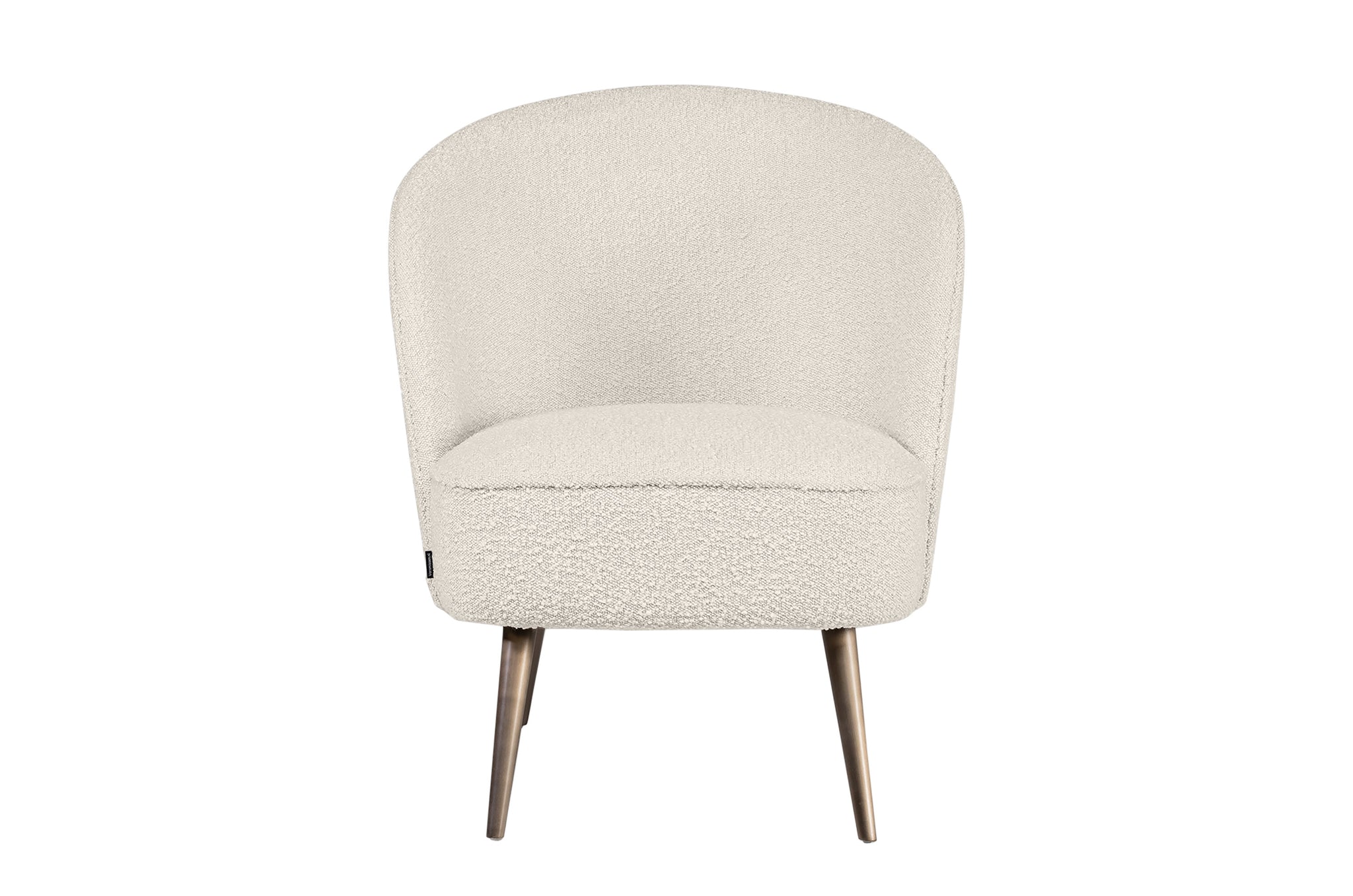 Fauteuil Brixton in bouclé cream met brushed bronze poten