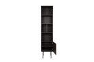 Moderne boekenkast Capetown van Versmissen, uitgevoerd in eikenfineer met Roasted Coffee finish en stalen frame.