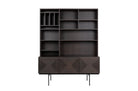Opbergkast Capetown in roasted coffee eikenfineer met stalen frame
