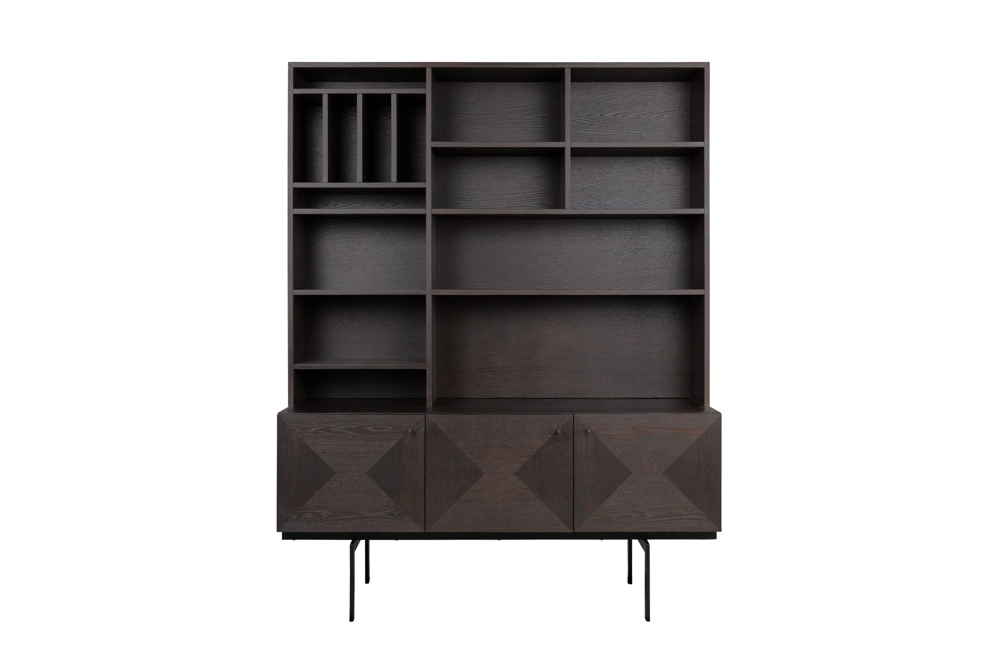 Opbergkast Capetown in roasted coffee eikenfineer met stalen frame