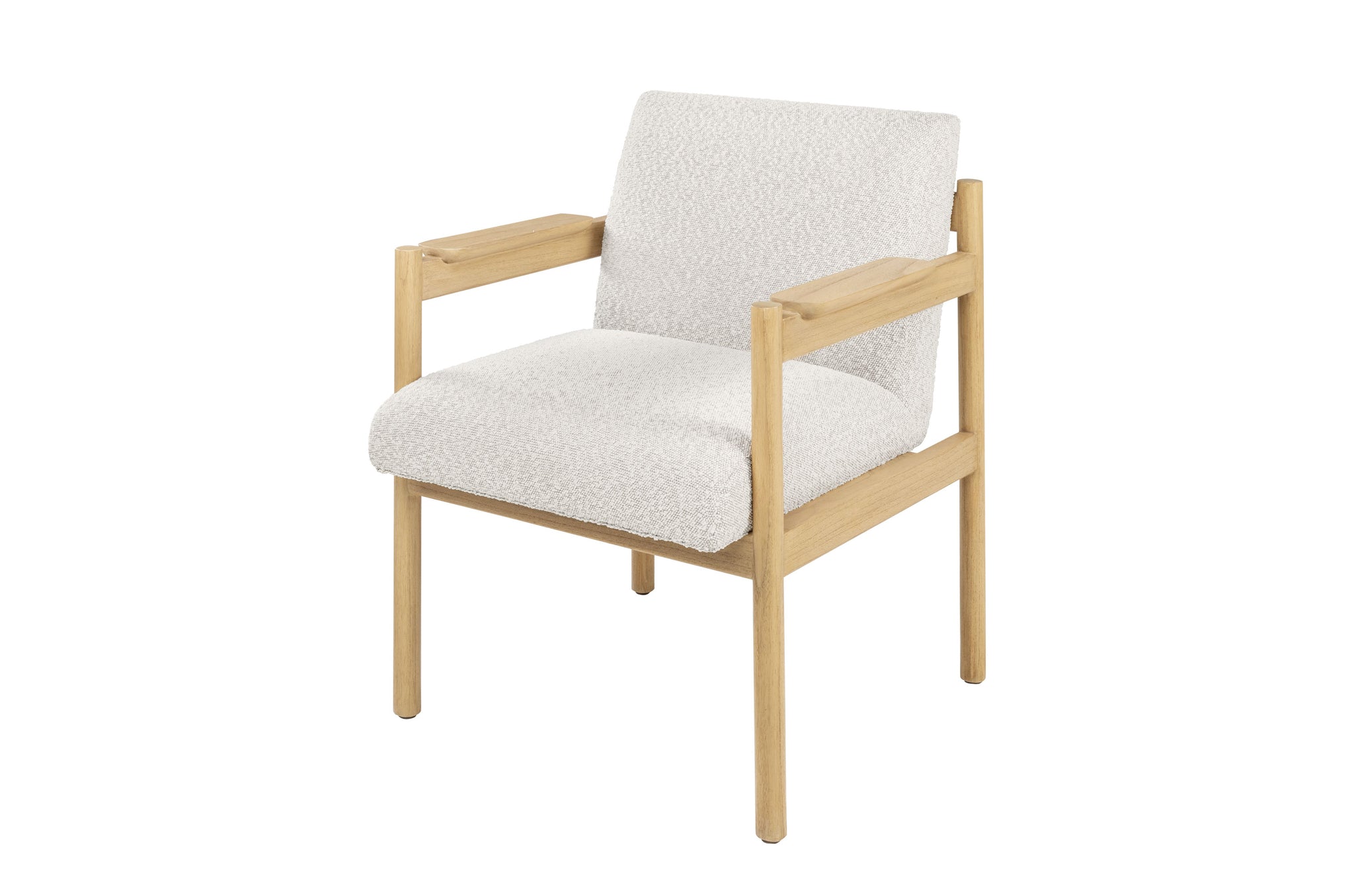 Eetkamerstoel Casca in Soft Sand met mindihouten frame