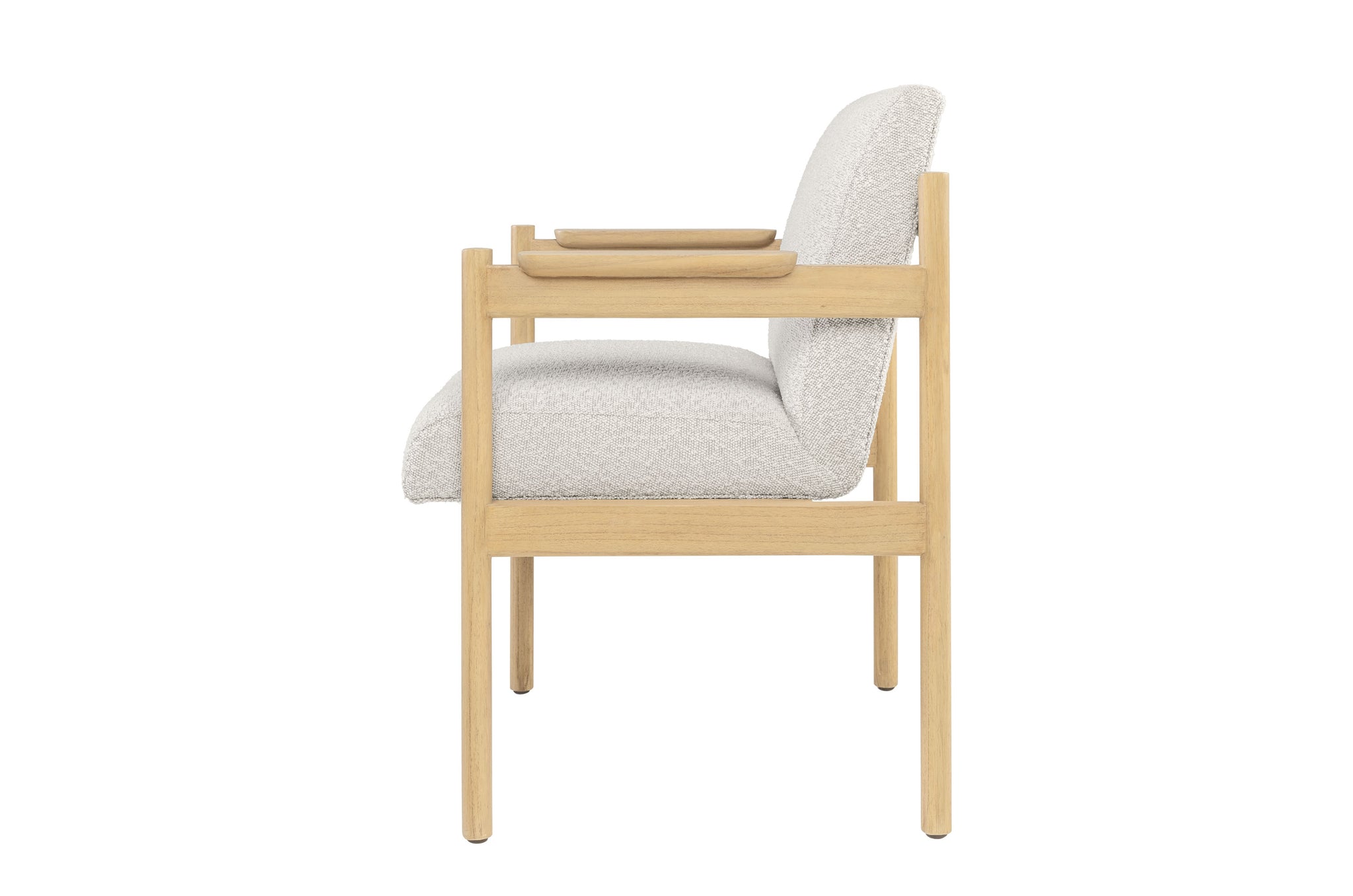 Casca eetkamerstoel van Mindi-hout met Soft Sand bekleding