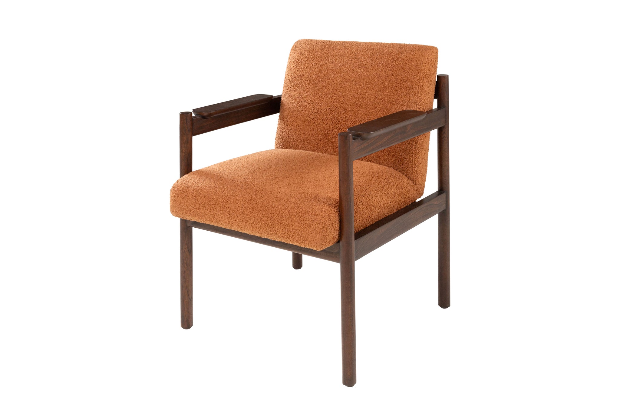 Eetkamerstoel Casca in Burnt Terra met donker mindihouten frame