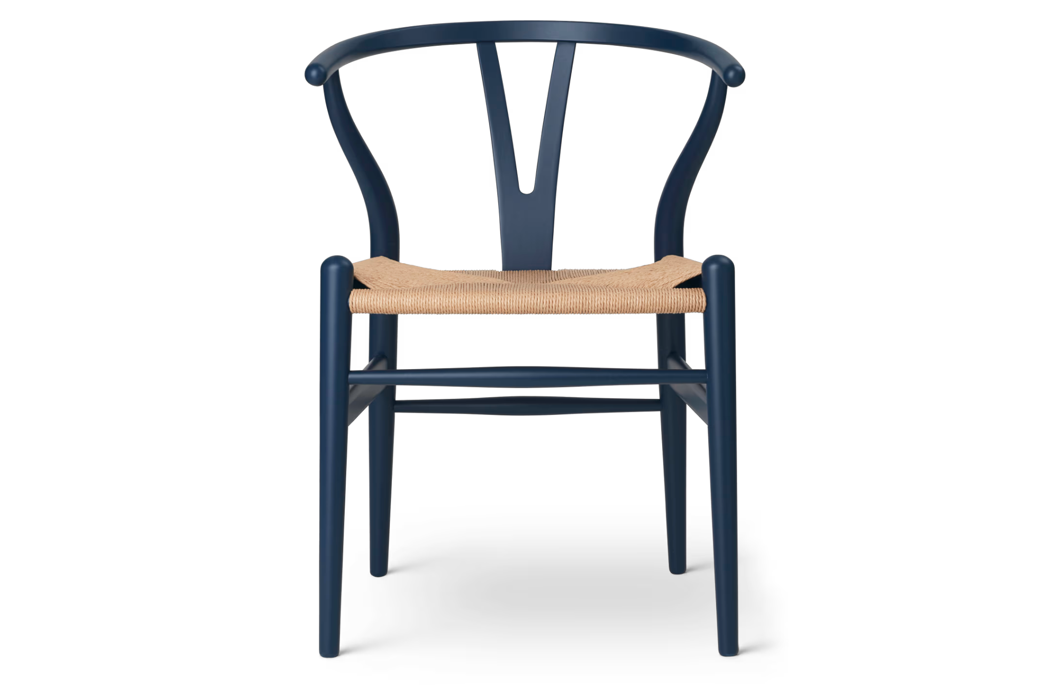 CH24 Wishbone stoel in Soft Blue met natural papercord