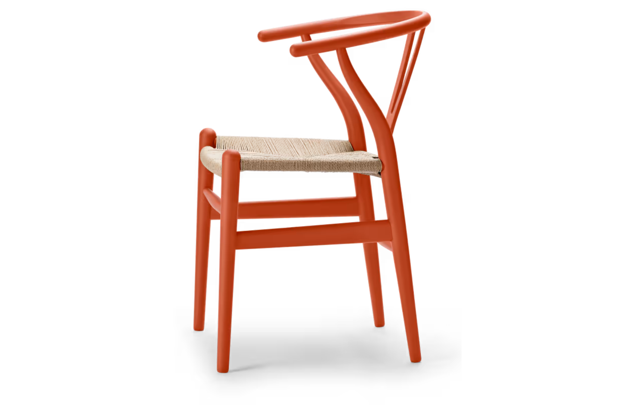 Handgevlochten natural papercord zitting van CH24 Wishbone stoel