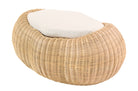 Ronde rotan poef Cloud met organische vorm