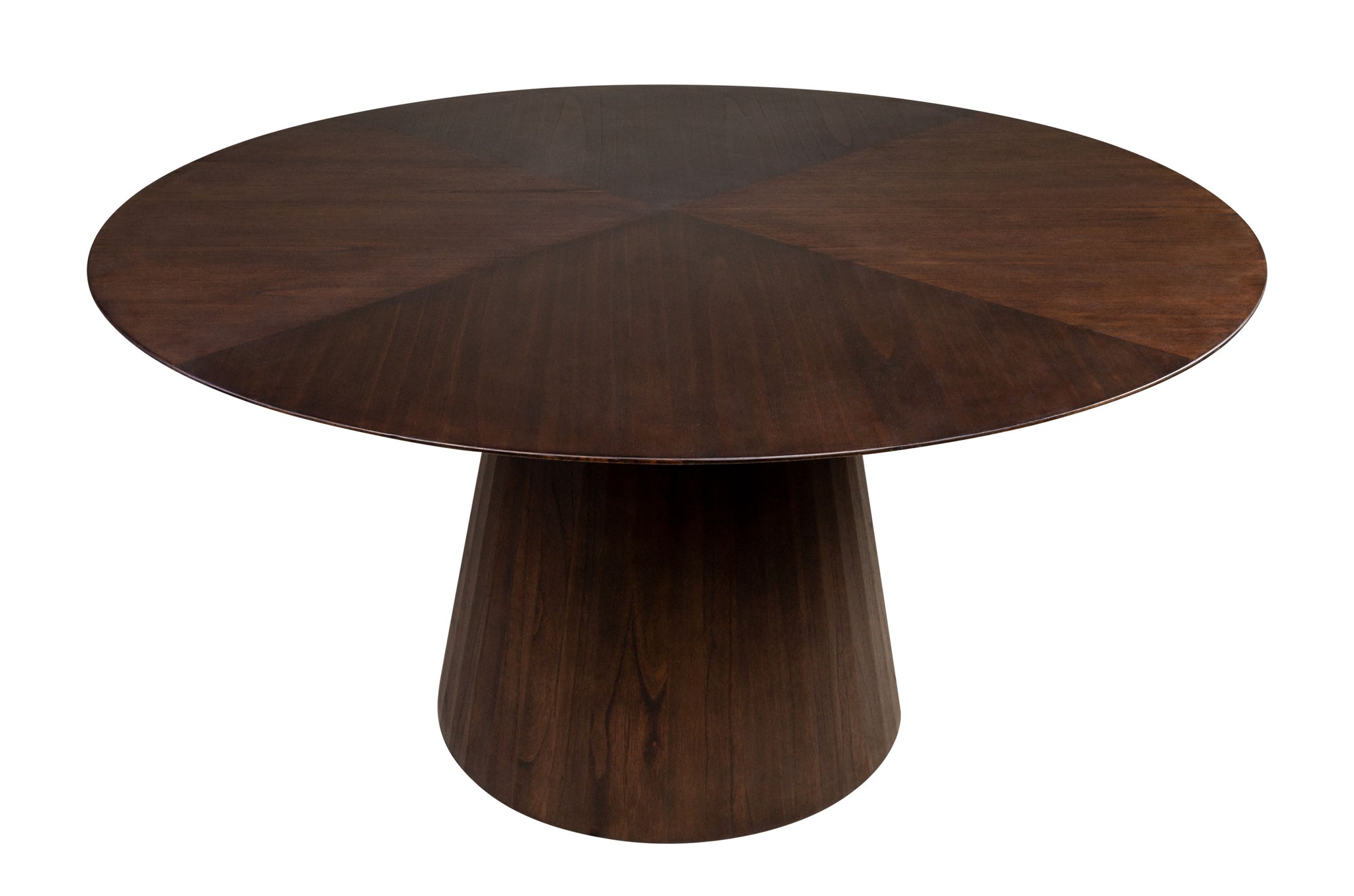 Grote eettafel met centrale kolompoot in Roasted Coffee afwerking